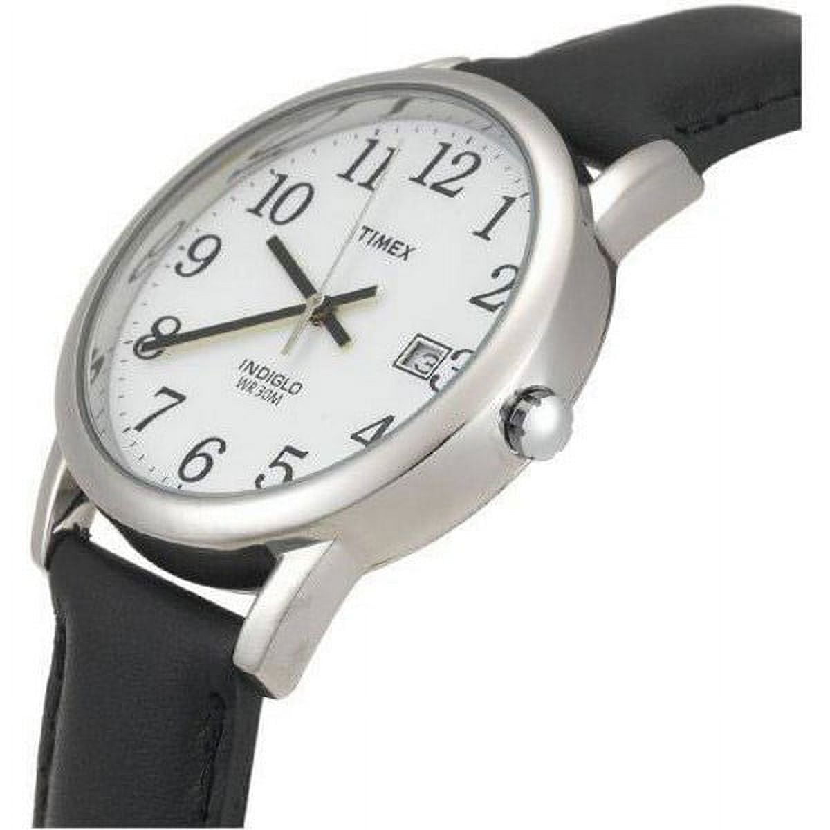 Timex Women's Easy Reader Date Black/Silver/White 25mm Casual Watch, Leather Strap - Image 3