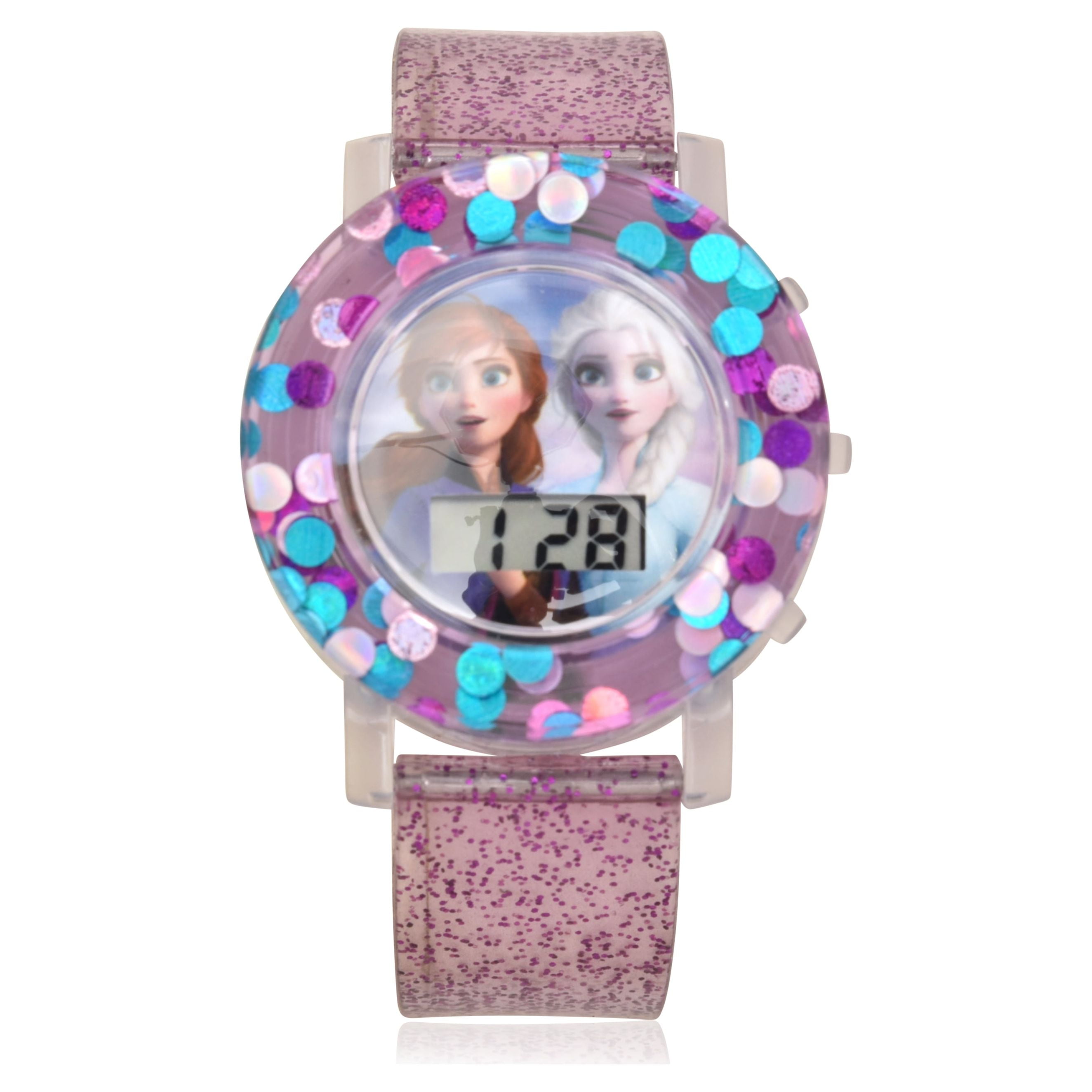 Disney Frozen 2 Unisex Child Jelly Silicone Glitter Strap Watch in Purple (FZN4529WM) - Image 2