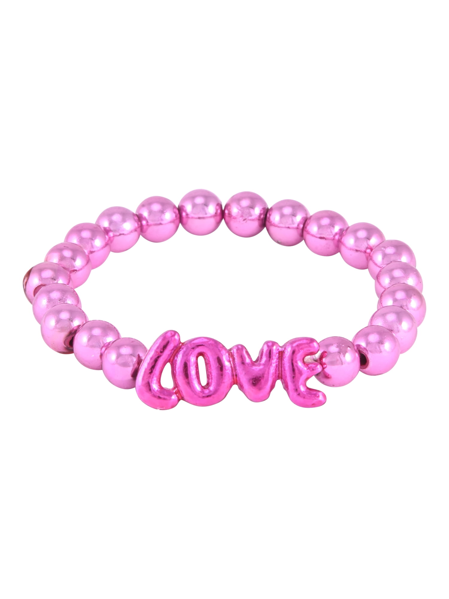 Justice Girls Pink Glitter Silicone Strap Led Watch with Matching Stretch Bracelets; JSE4016WM - Image 5