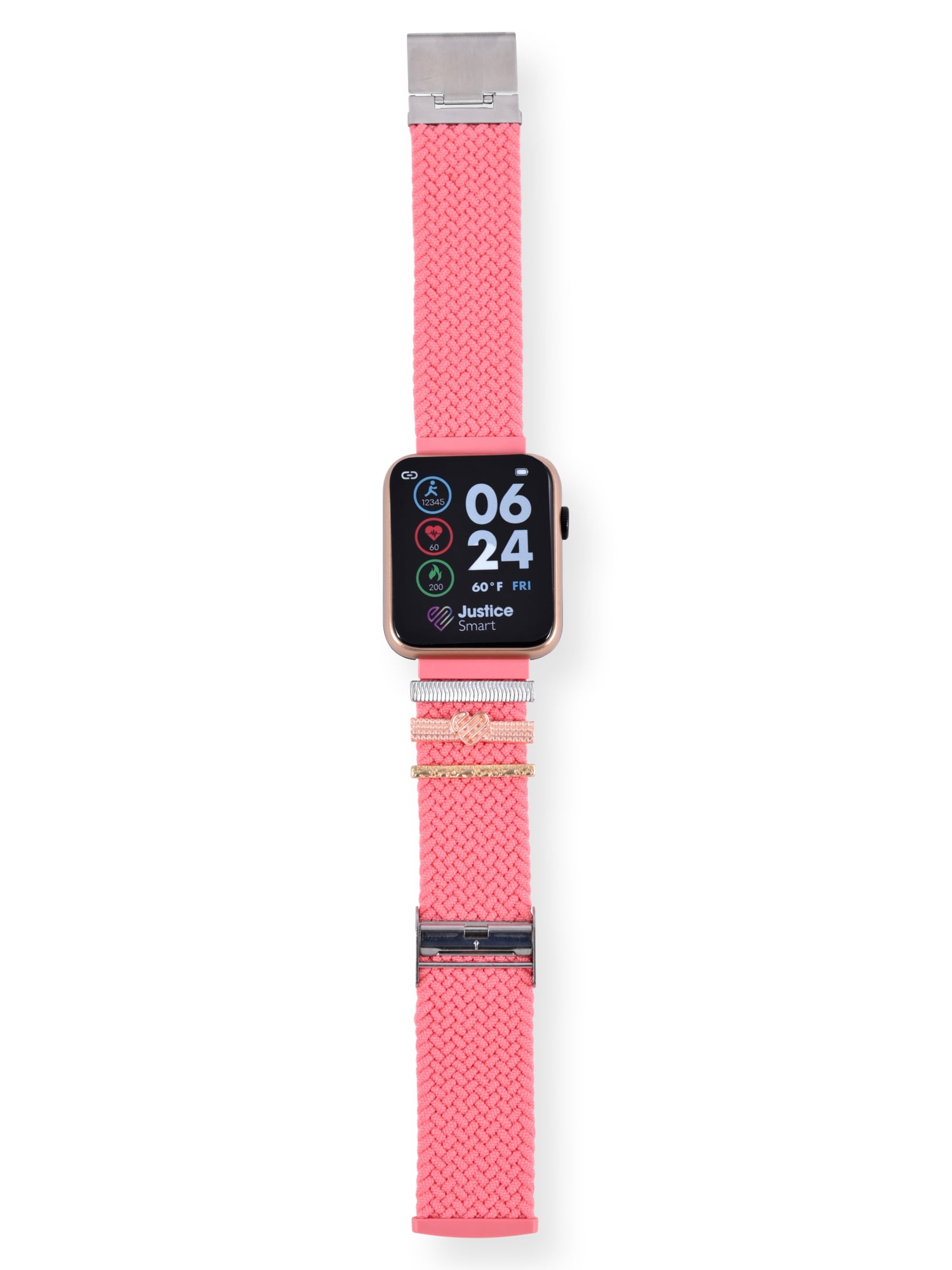 Justice Unisex Smartwatch in Rose Weave and Rose Gold Case (JSE4326WM) - Image 3
