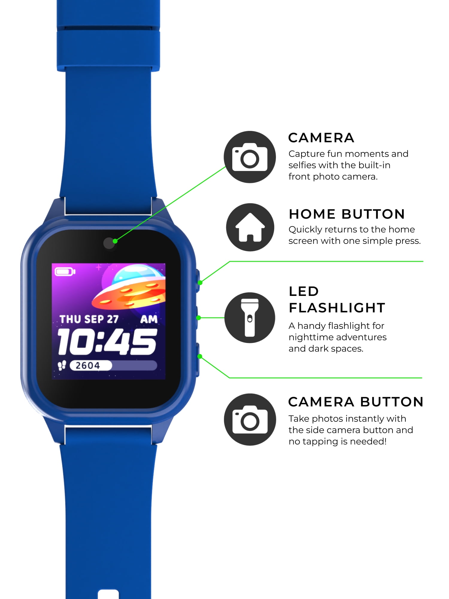 iTech Jr. 4 Kids Unisex Smartwatch with Camera, Audiobooks, and Games – Blue Case with Blue Strap - Image 6