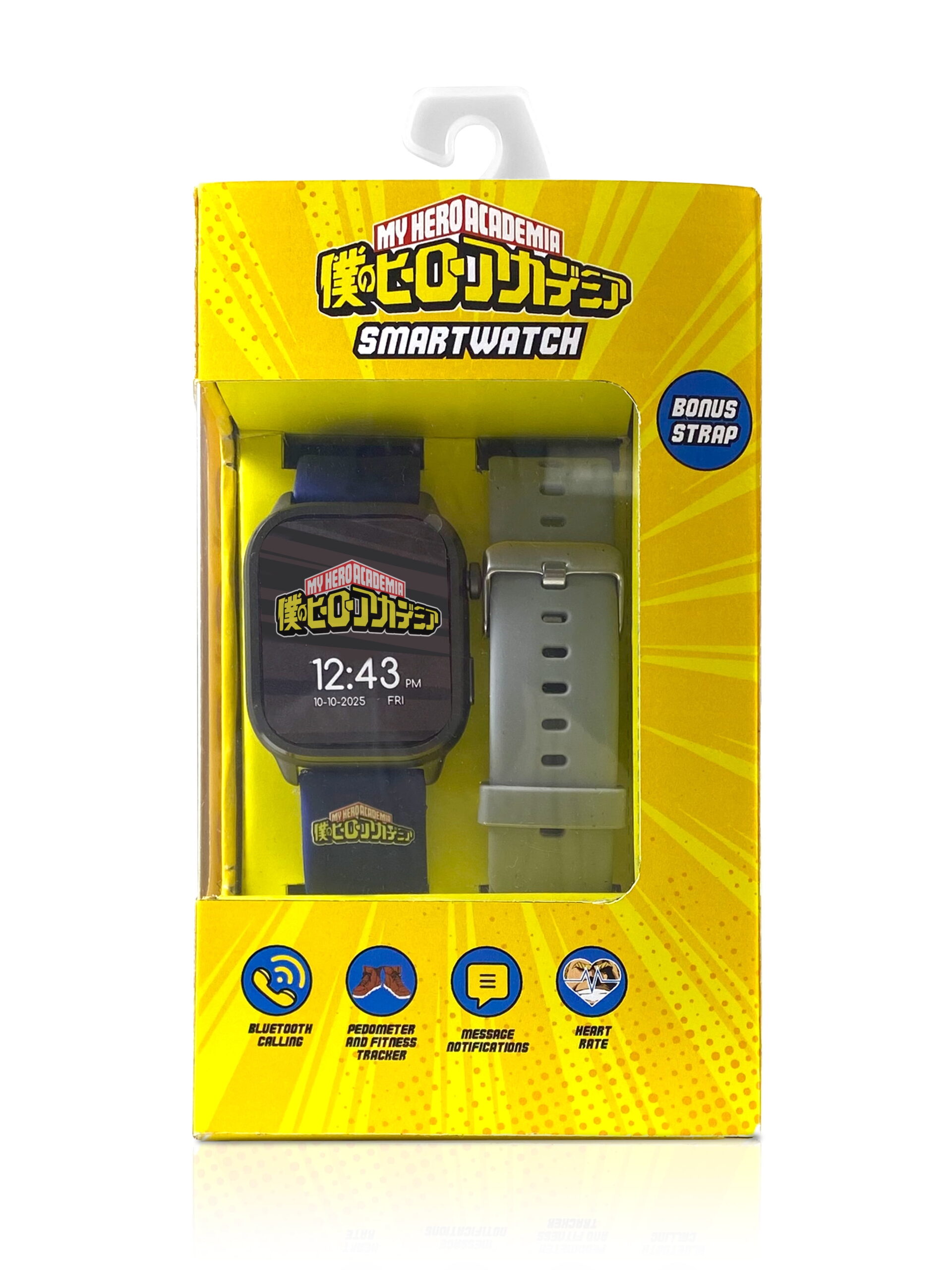 My Hero Academia iTime Digital Adult 46mm Smart Watch with Blue and Gray Interchangeable Silicone Straps - Image 3