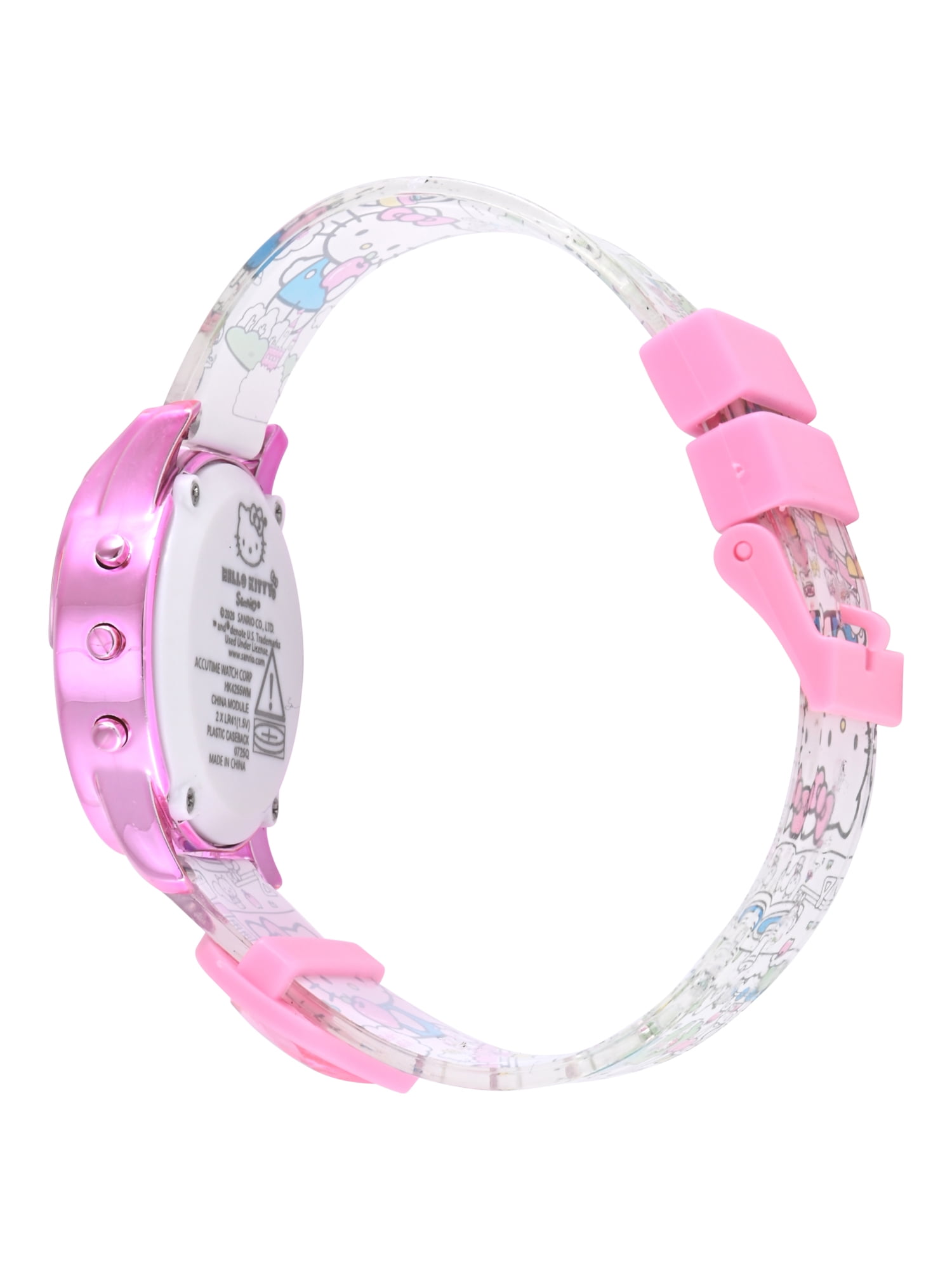 San Rio Hello Kitty Girls White Printed Silicone Strap Watch With Slide On Heart Charm; HK4255WM - Image 3