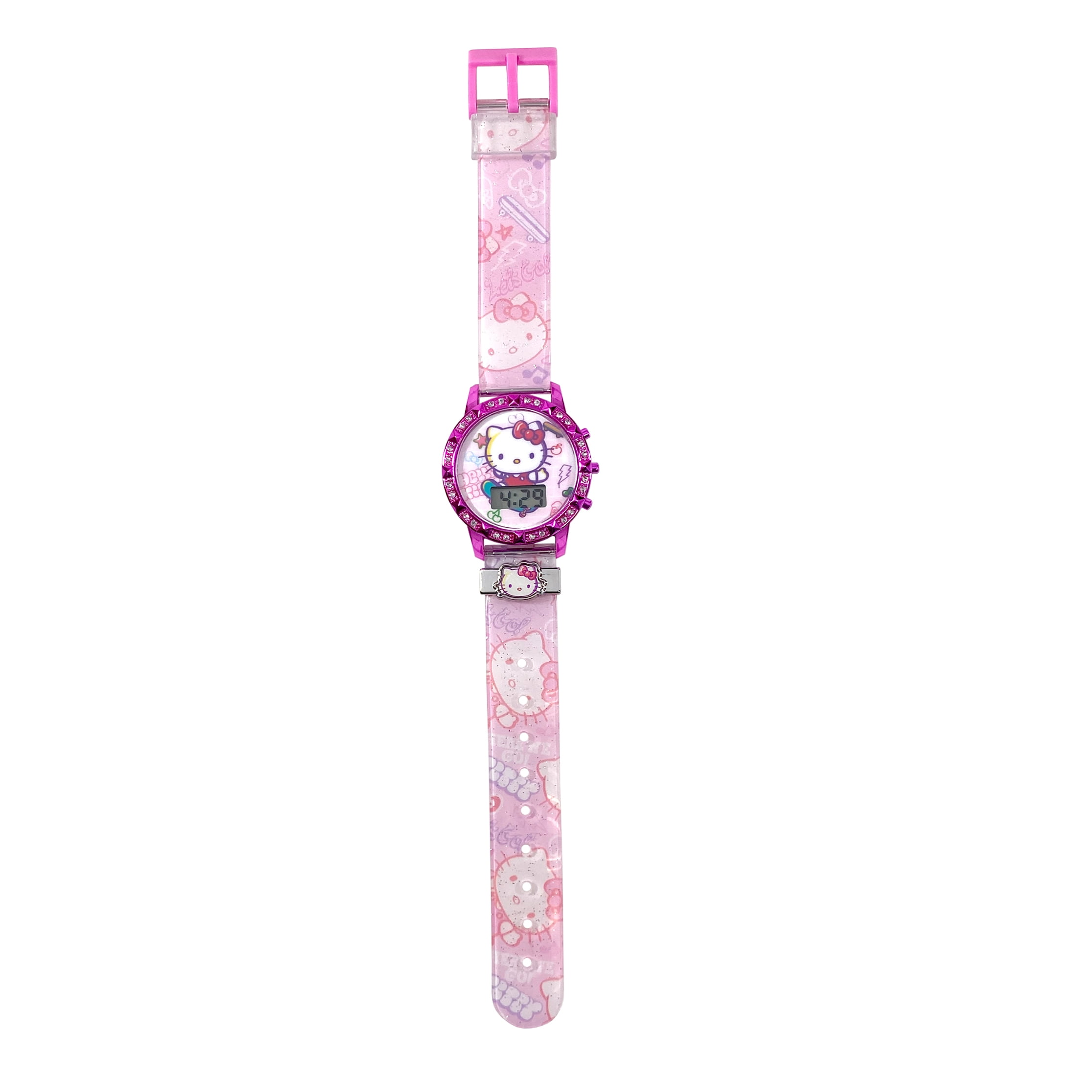Hello Kitty Female Child Pink and Purple 3pc LCD Watch and Bracelet Set, HK40069WM - Image 4