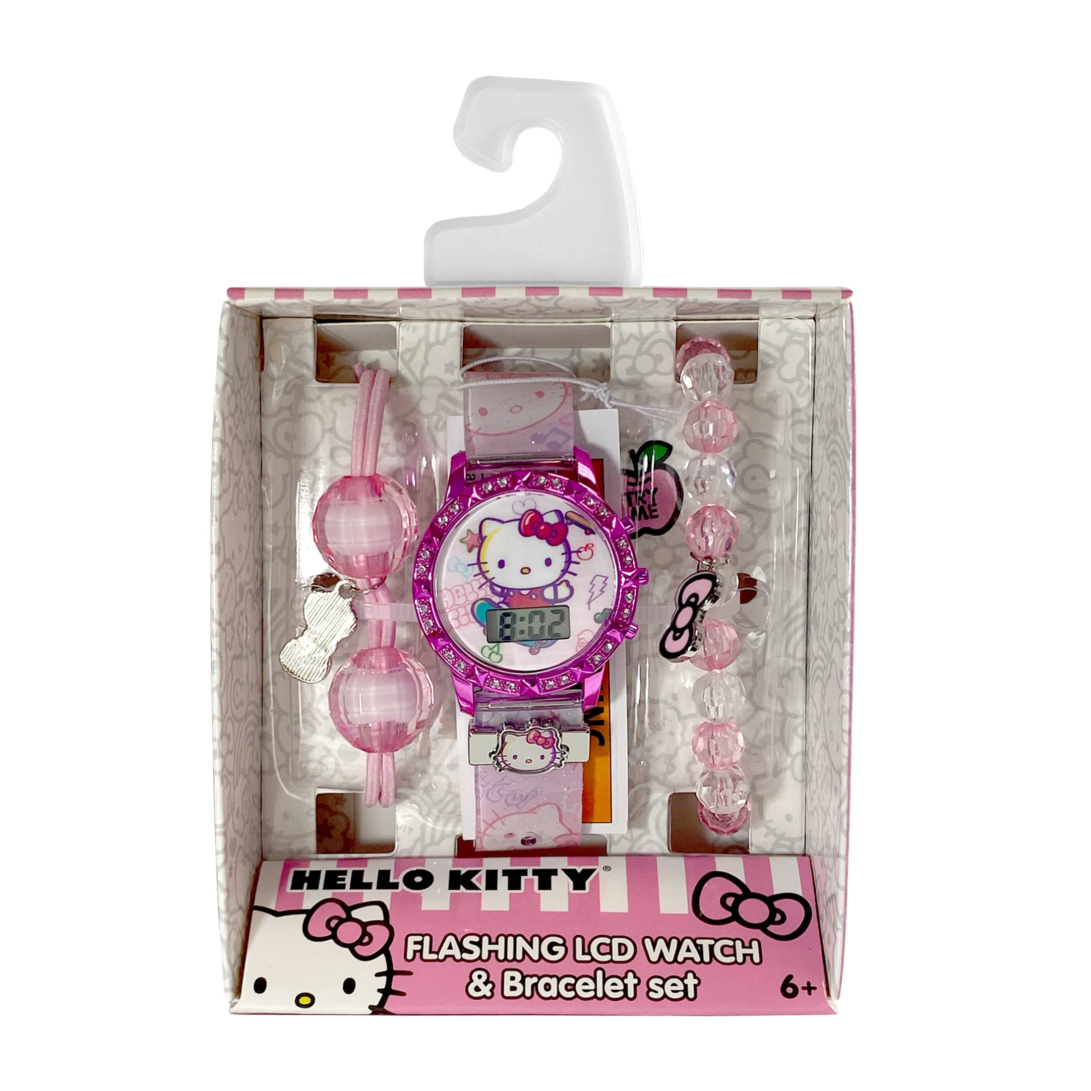 Hello Kitty Female Child Pink and Purple 3pc LCD Watch and Bracelet Set, HK40069WM - Image 5