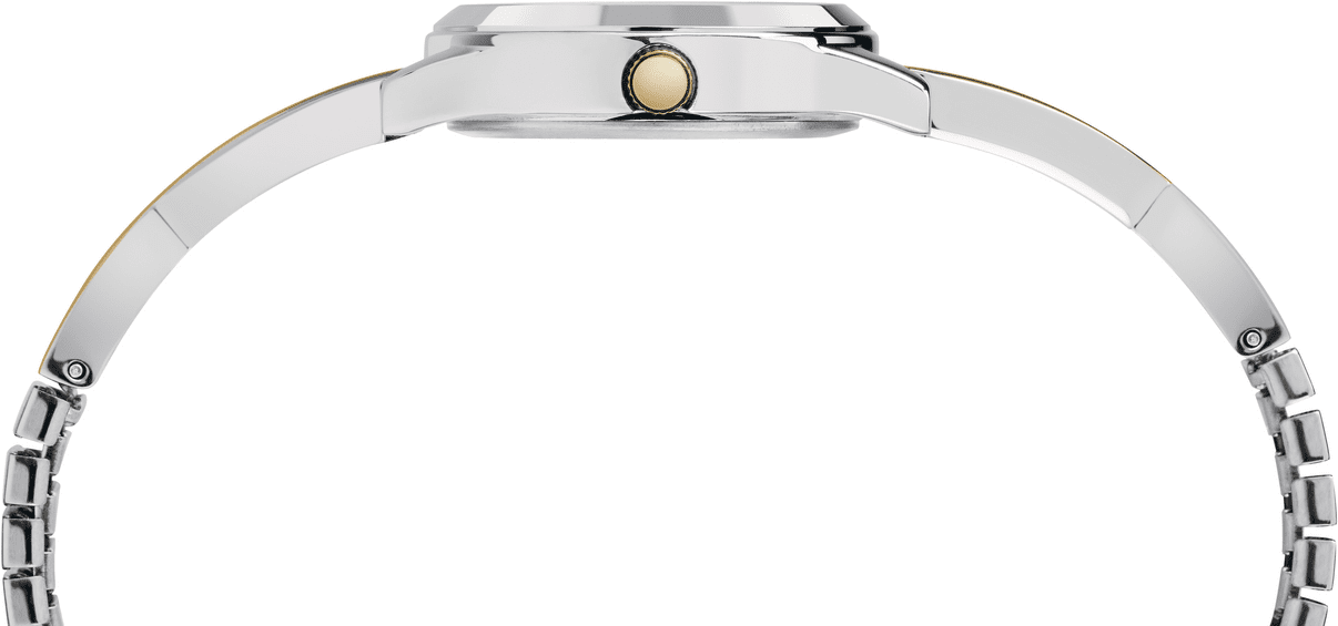 Timex Women's Stretch Bangle Crisscross Two-Tone 25mm Fashion Watch, Expansion Band - Image 2