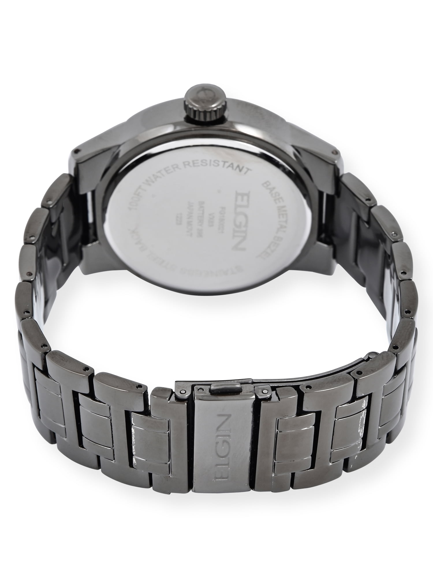 Elgin Adult Mens Analog Alloy Gunmetal 52mm Wristwatch, FG180021 - Image 3