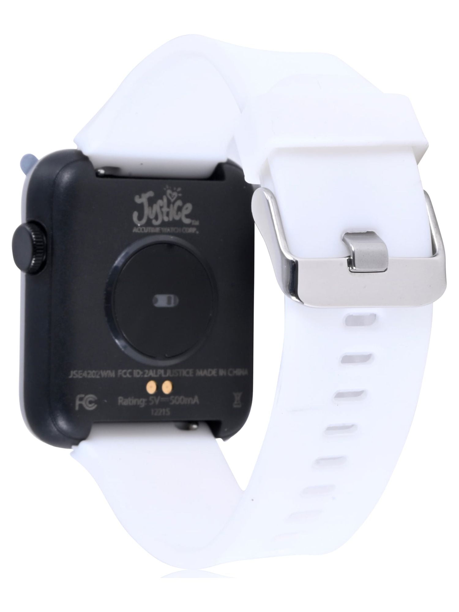 Justice Unisex Child Smart Watch with Silicone Perforated Band in White (JSE4202WM) - Image 3