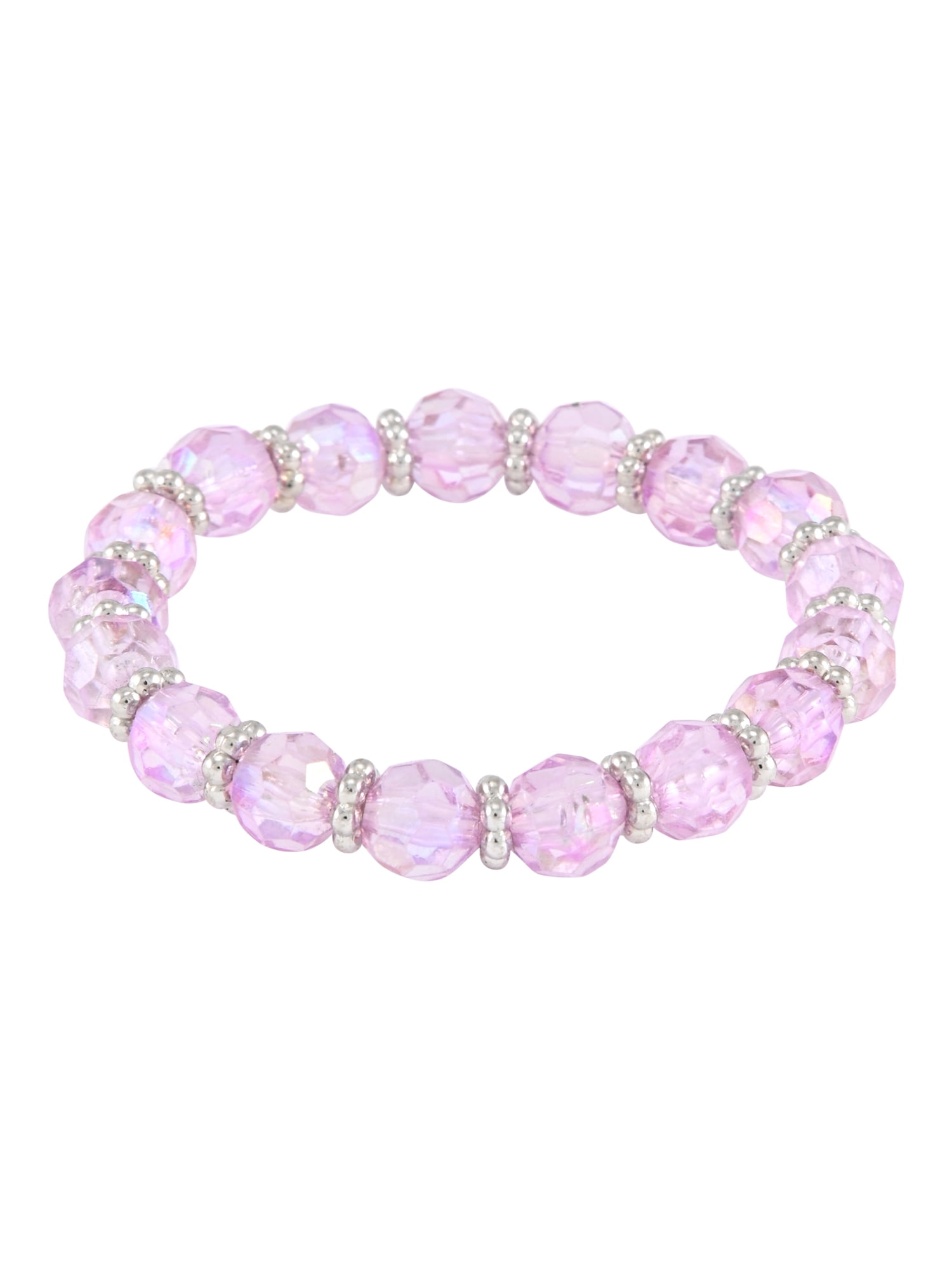 Justice Girls White Floral Printed Silicone Strap Watch with Purple Metallic Bow Shaped Case & Matching Stretch Bracelets; JSE40312WM - Image 5