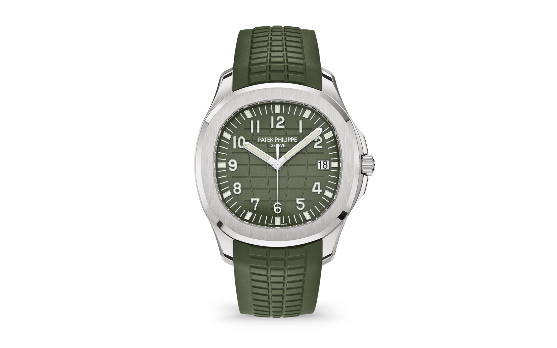 Patek Philippe Aquanaut Jumbo Date, Sweep Seconds, 18k White Gold, 42,2 mm, Ref# 5168G-010 1:1 - Image 2