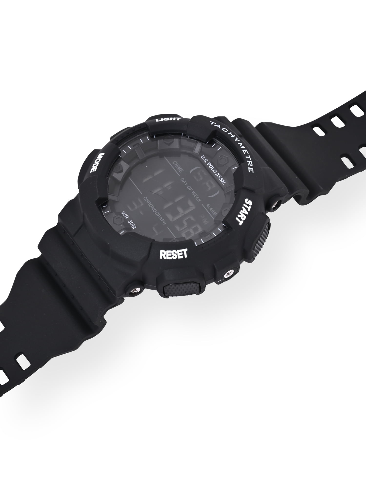 U.S. Polo Assn. Adult Male Black Digital Tachymeter Watch (USC90071WM) - Image 3