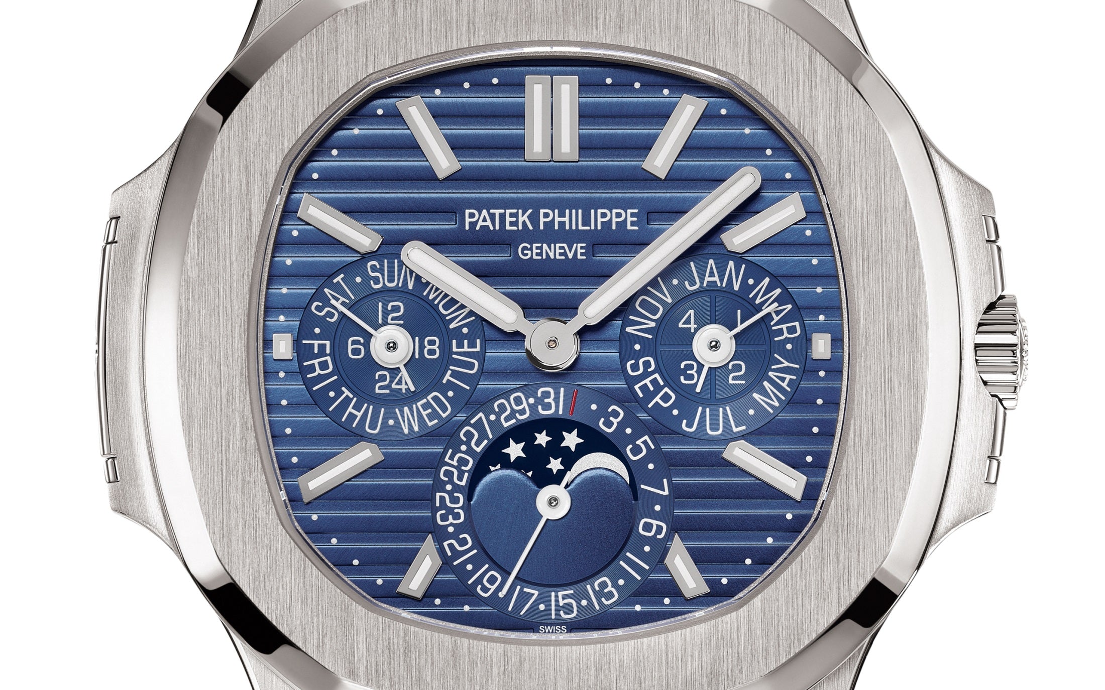 Patek Philippe Nautilus Perpetual Calendar Watch, 18k White Gold, 40mm, Ref# 5740/1G-001 1:1 - Image 2