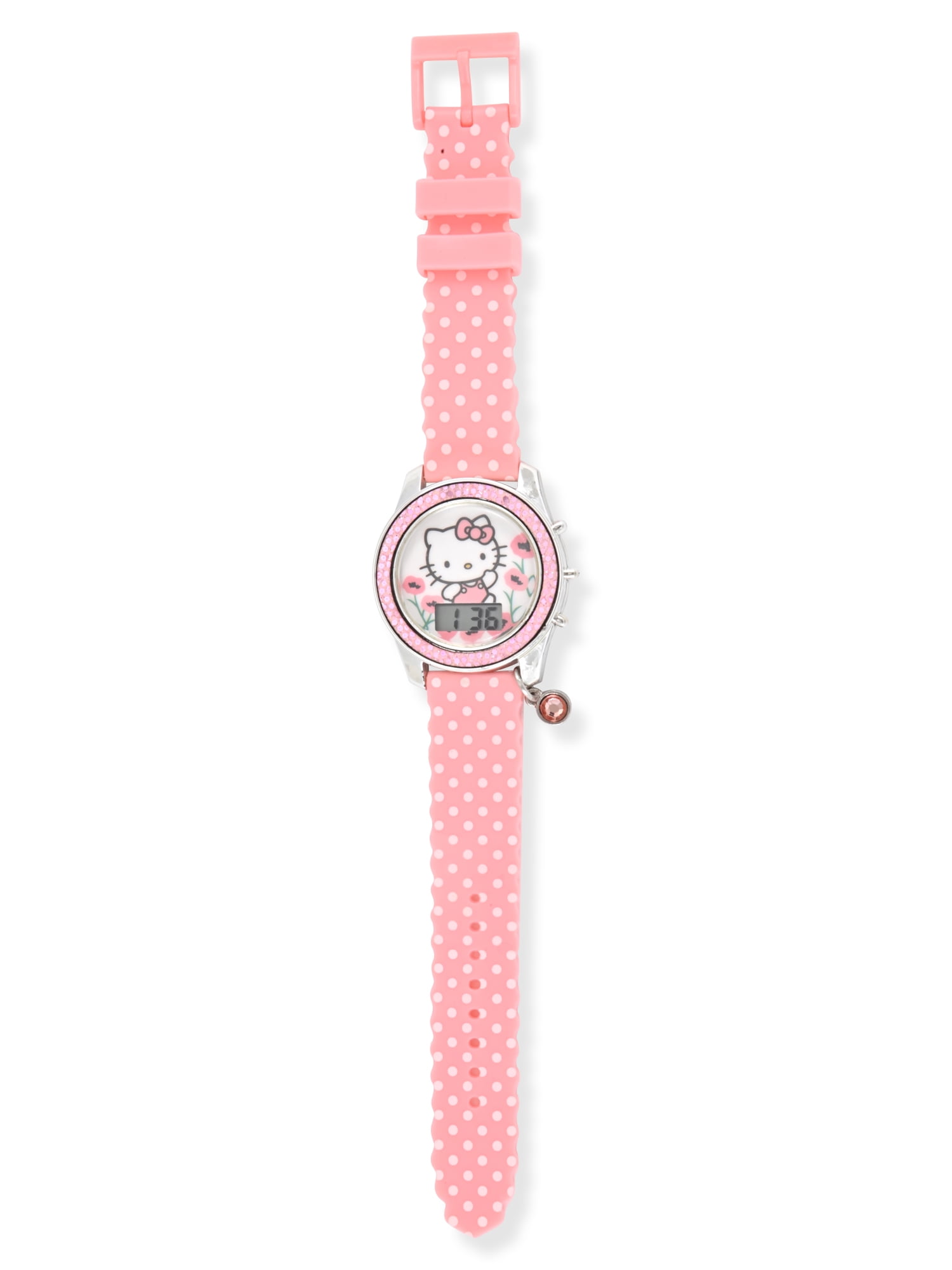 Hello Kitty Female Child Light Pink LCD Watch with Charm, HK4240WM - Image 4