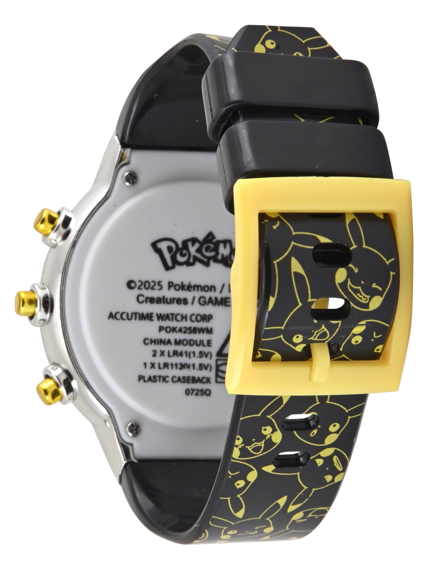 Pokémon Pikachu Unisex Child Yellow and Black LCD Flashing Bezel Watch, POK4258WM - Image 3