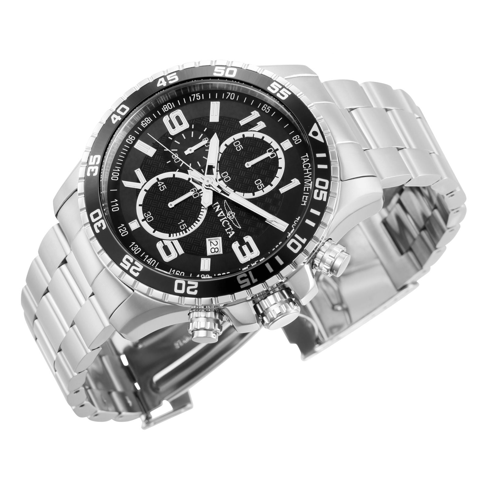 Invicta Specialty Men 45mm Stainless Steel Black Dial Chronograph Quartz Watch 37146 - Image 3
