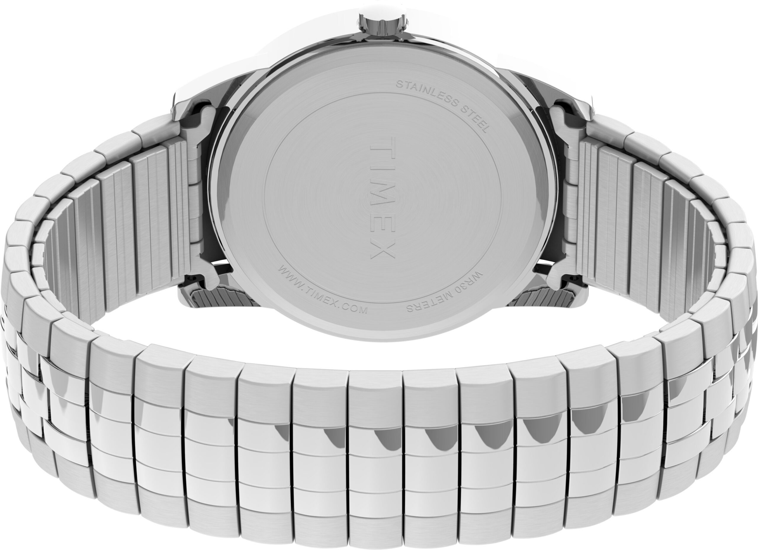 Timex Men's Easy Reader 38mm Perfect Fit Watch – Silver-Tone Case White Dial with Silver-Tone Expansion Band - Image 2
