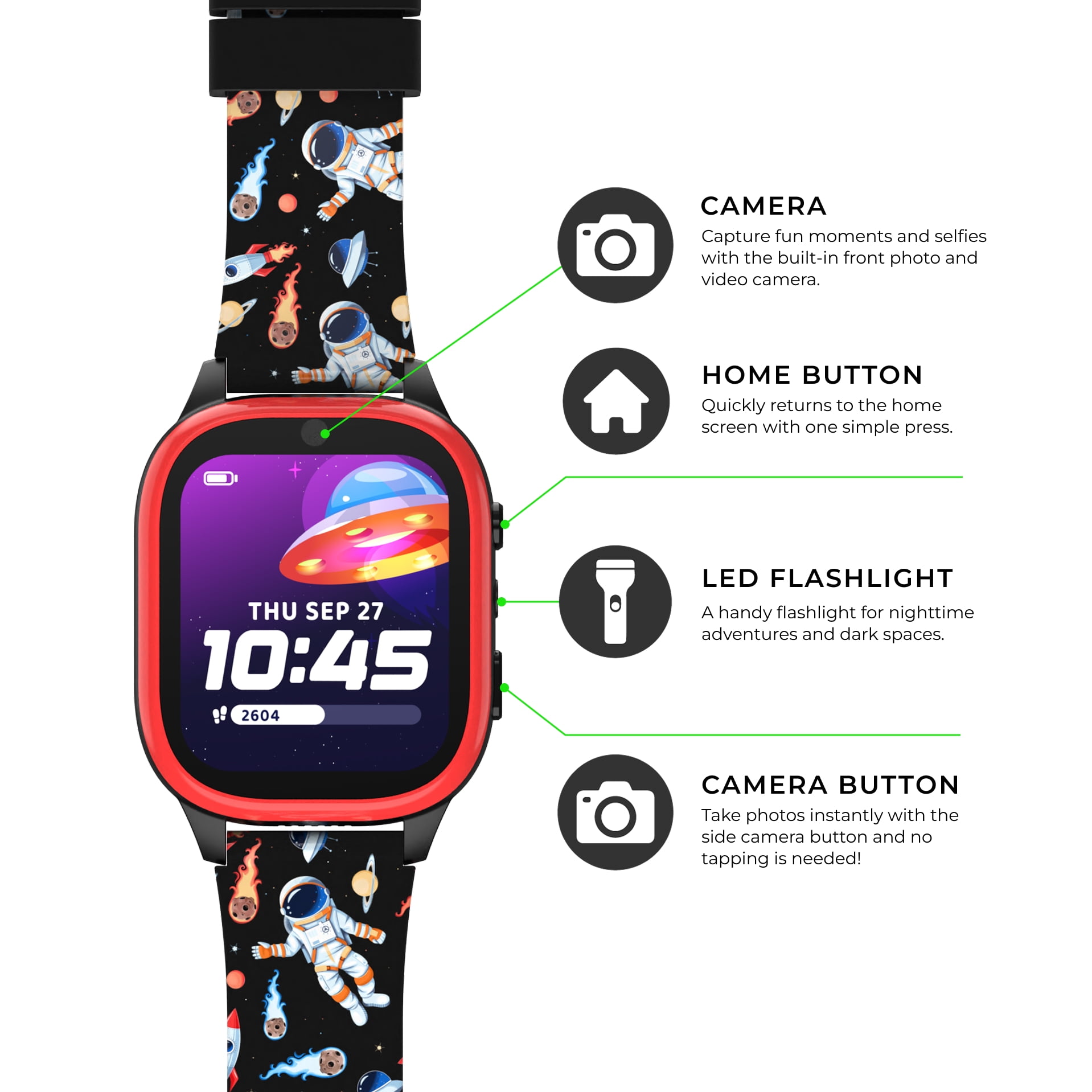 PlayZoom 4 Kids Smartwatch – 25 STEM Games, Camera, Step Counter, Audiobooks, Bluetooth, Splash Resistant, 7-Day Battery - Image 3