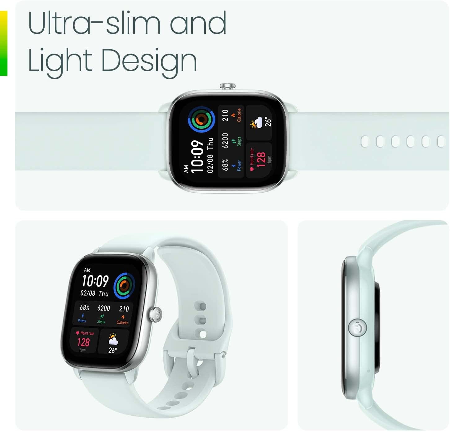 Amazfit GTS 4 Mini Smart Watch: Fitness Tracker with 120+ Sport Modes-Black Silicone Watchband - Image 6