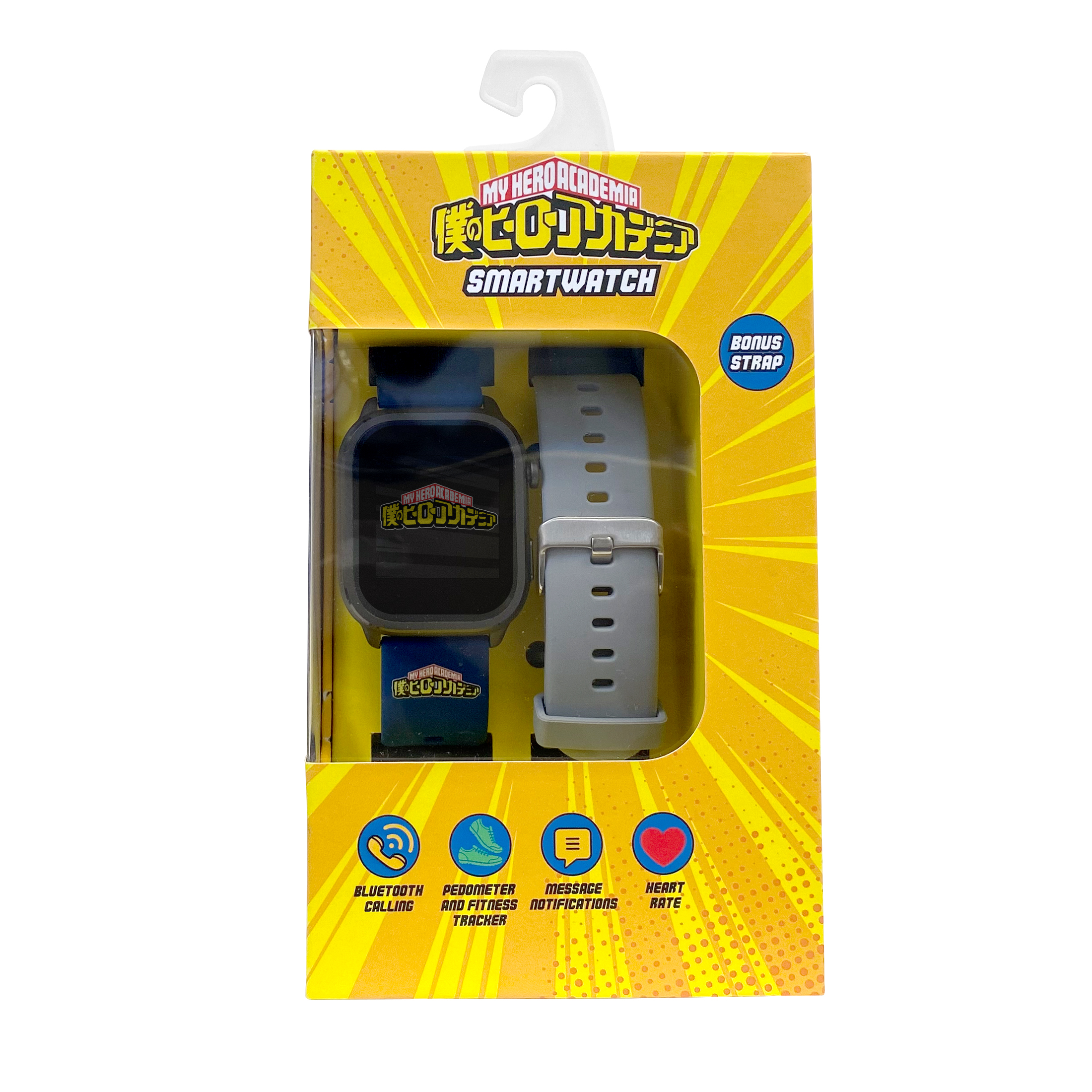 My Hero Academia iTime Digital Adult 46mm Smart Watch with Blue and Gray Interchangeable Silicone Straps - Image 2