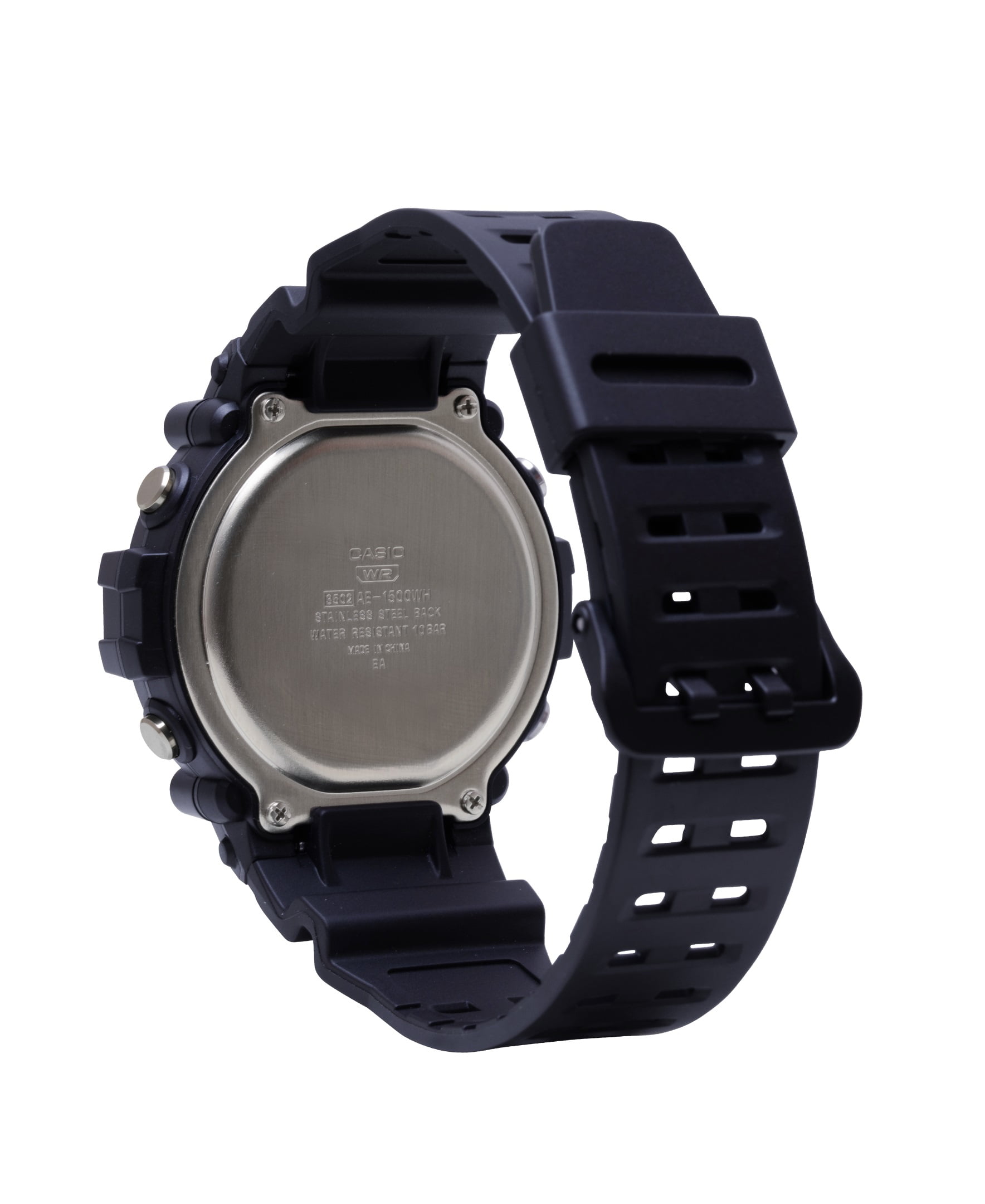 Casio Men's Wide Face Digital Black Watch with Extra Long Resin Strap - AE1500WHX-1AV - Image 6