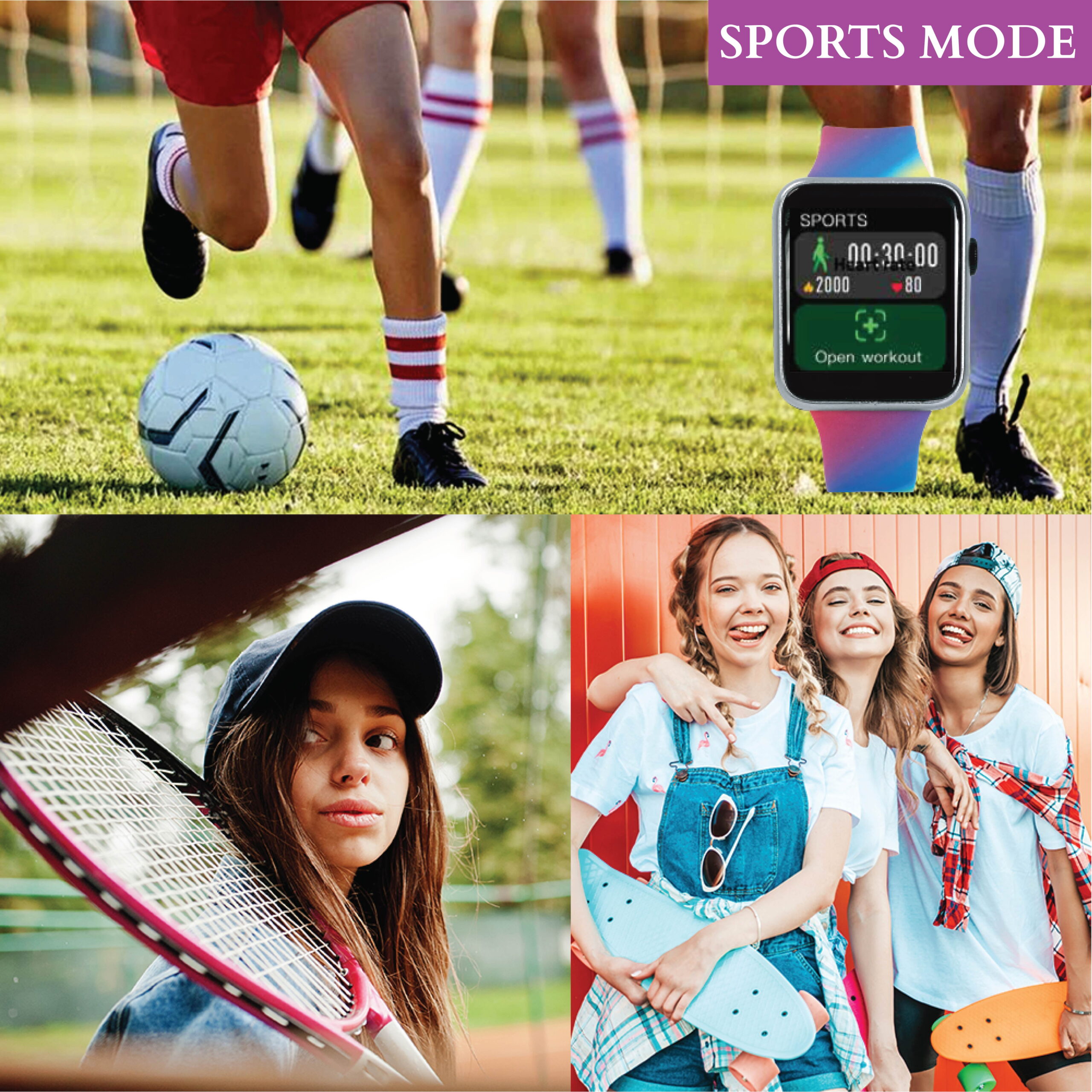 Justice Unisex Smartwatch in Rose Weave and Rose Gold Case (JSE4326WM) - Image 6