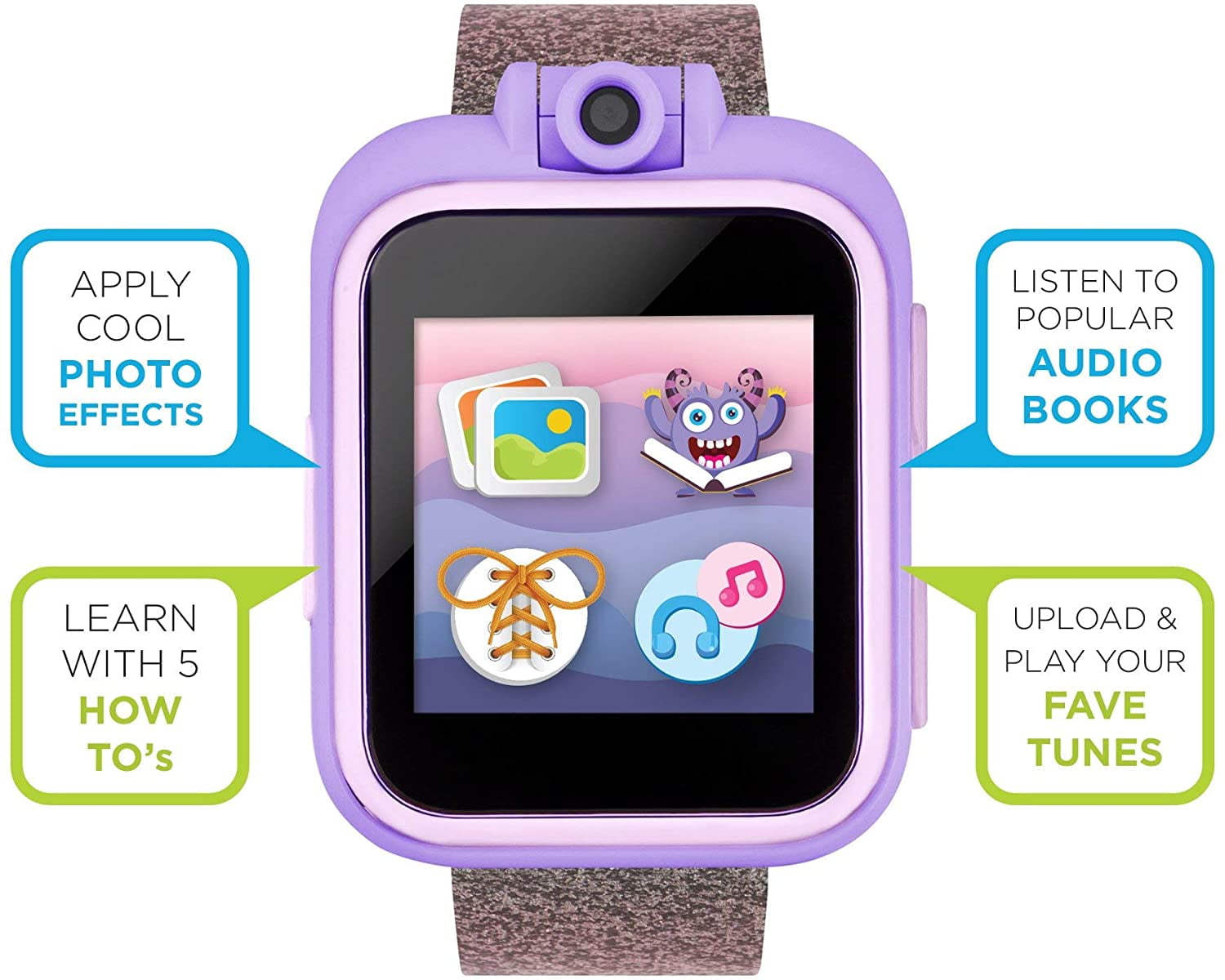 PlayZoom 2 Kids Girls Smartwatch - Purple Glitter - Image 2