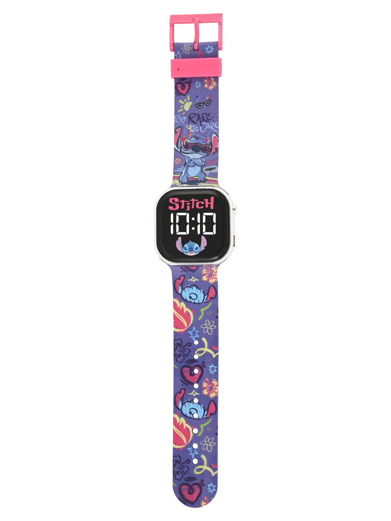 Stitch Unisex Childrens LED Watch With Square Caseand Printed Silicone Strap; LAS4207WM - Image 4