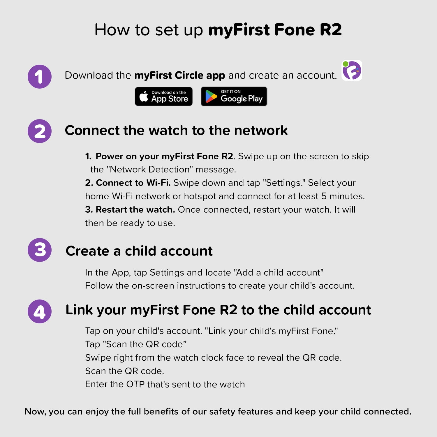 myFirst Fone R2 (Cotton Candy) - Kids Smartwatch Phone: GPS Safety, Video Call, SOS, eSIM, Care Call (Ages 5-12, North America) - Image 3