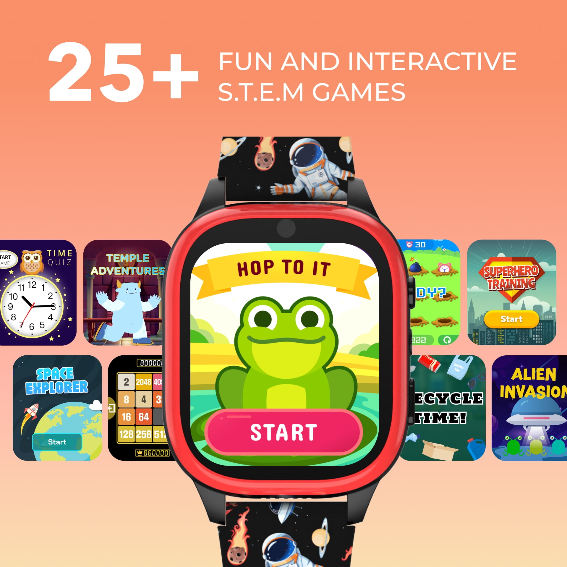 PlayZoom 4 Kids Smartwatch – 25 STEM Games, Camera, Step Counter, Audiobooks, Bluetooth, Splash Resistant, 7-Day Battery - Image 5
