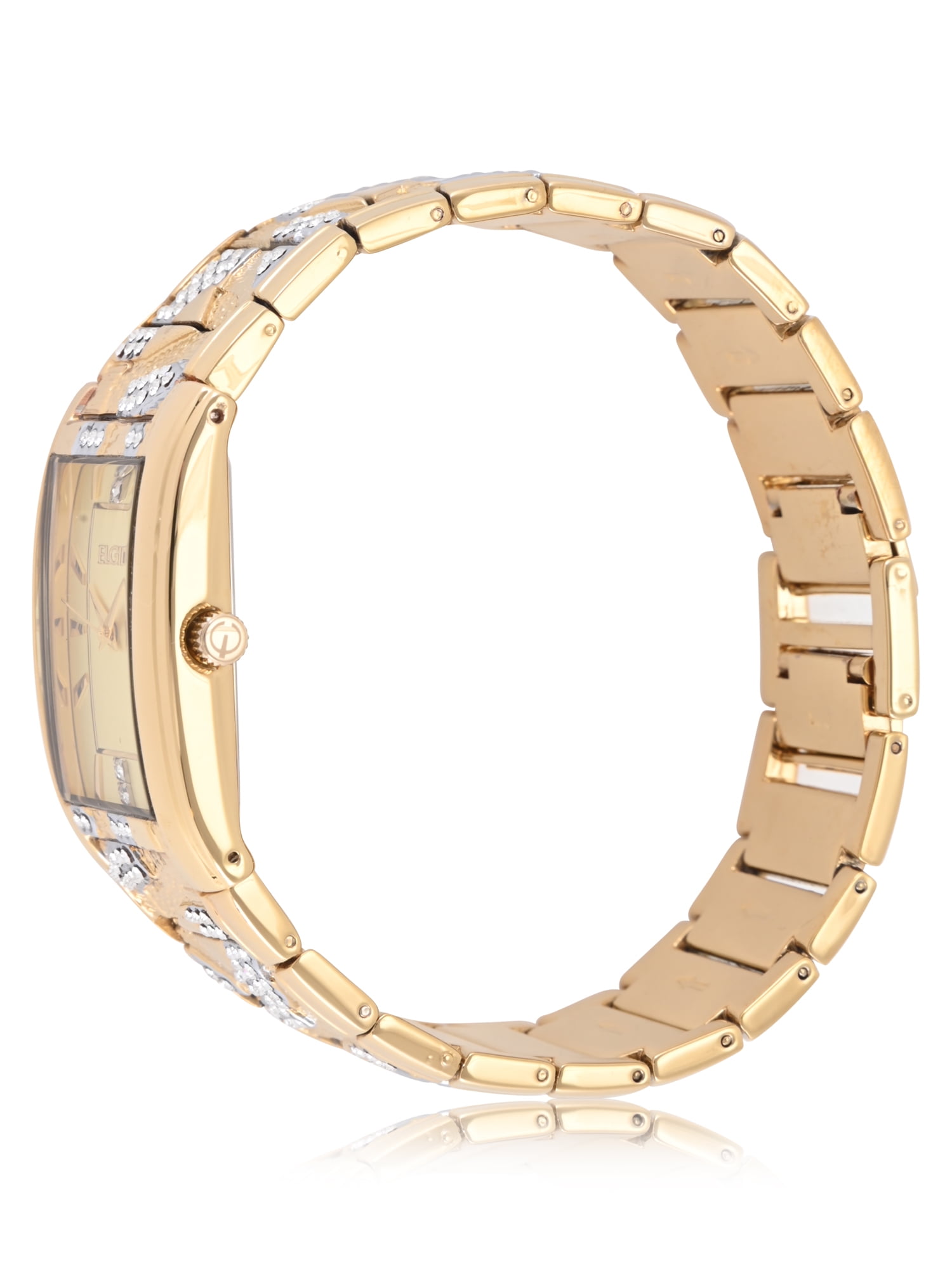 Elgin Adult Men's Tank Case Watch with Crystal and Brushed Bark Bracelet . (FG180033) - Image 3