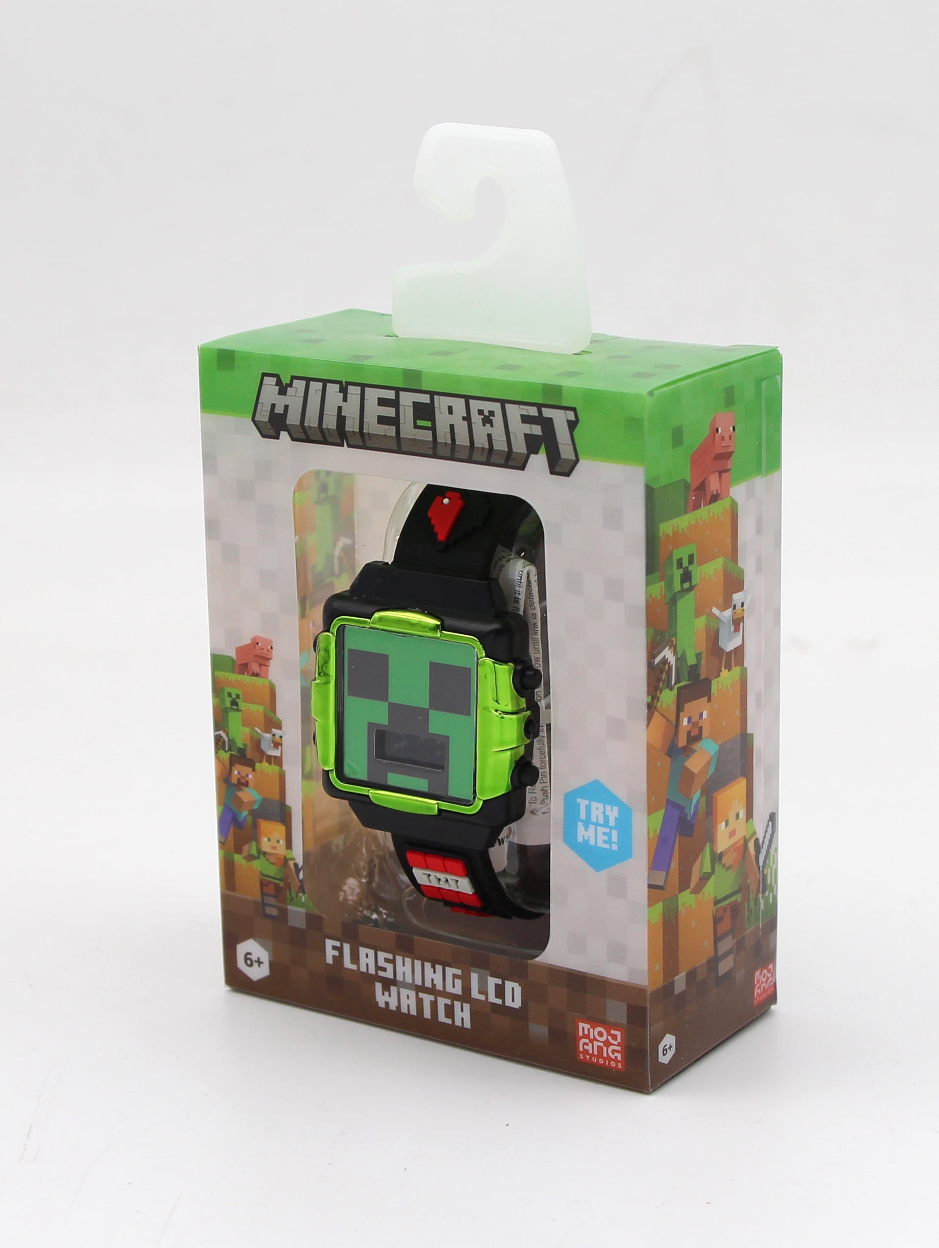 Minecraft Children's Unisex Black Silicone Wristwatch with Flashing Metallic Case, MIN4069WM - Image 3