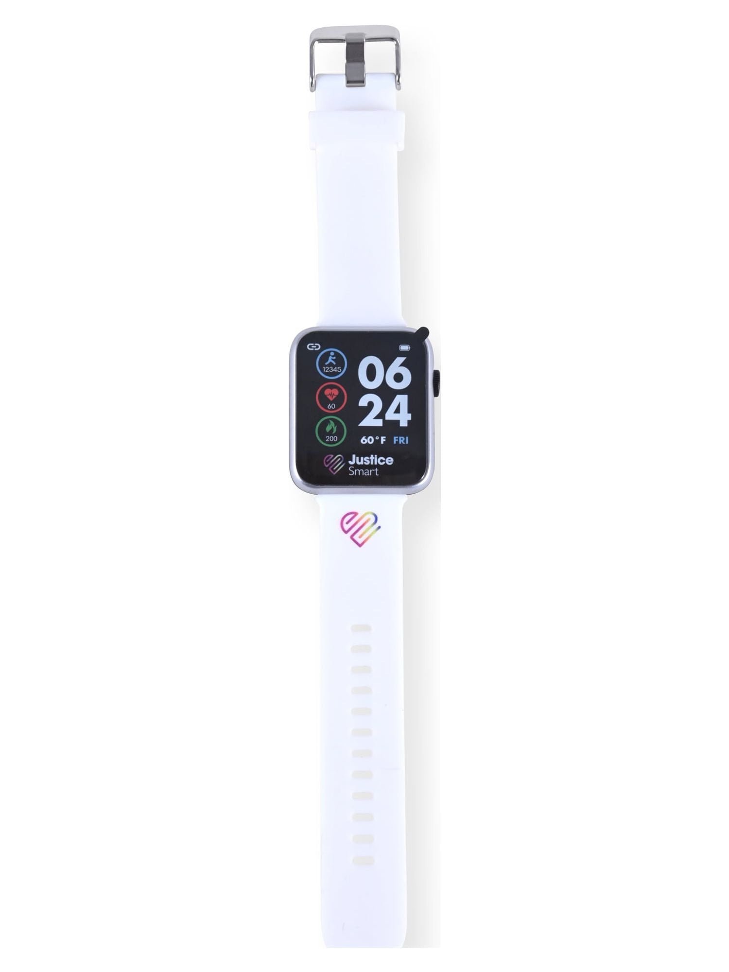 Justice Unisex Child Smart Watch with Silicone Perforated Band in White (JSE4202WM) - Image 4