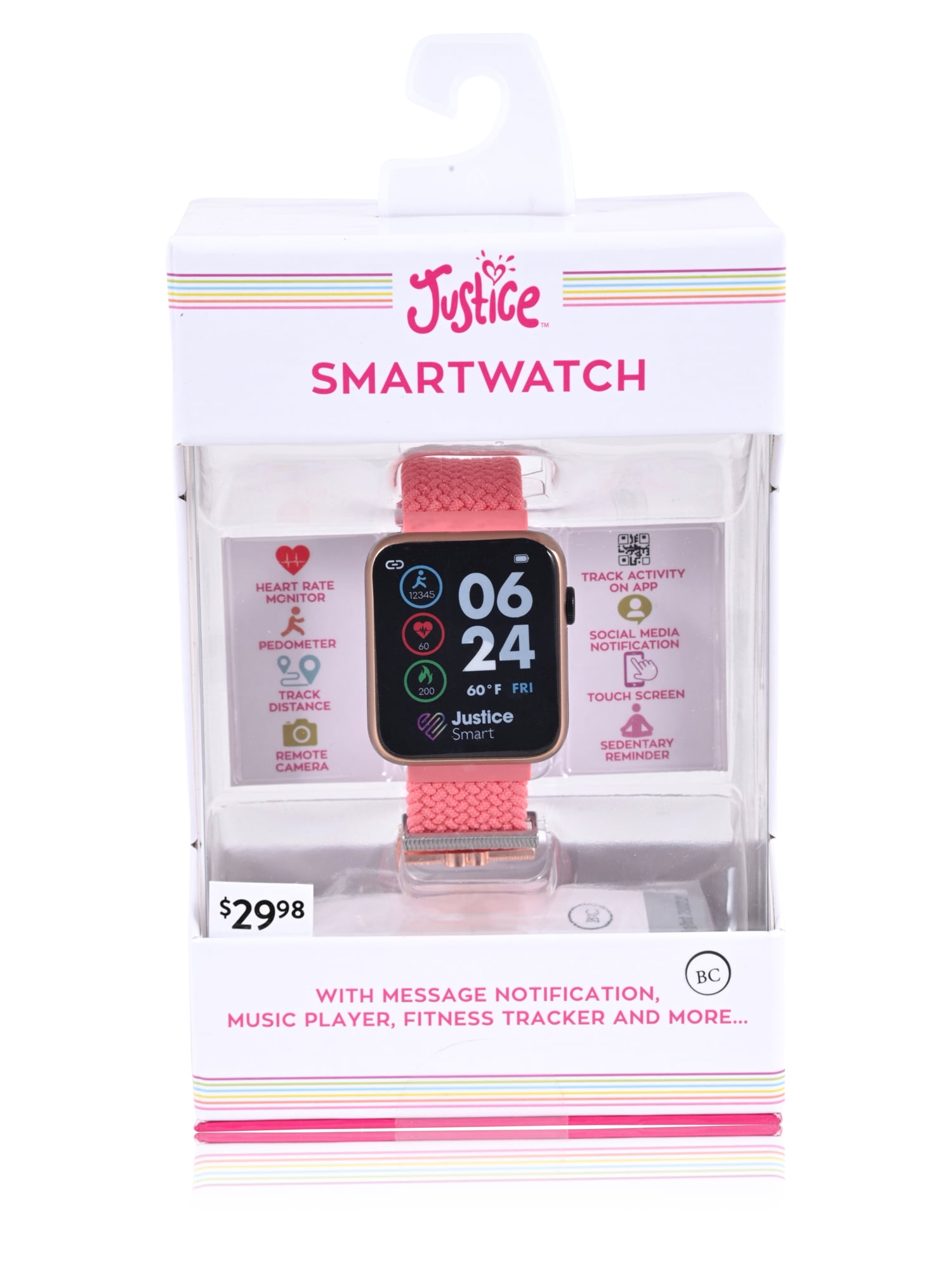 Justice Unisex Smartwatch in Rose Weave and Rose Gold Case (JSE4326WM) - Image 2