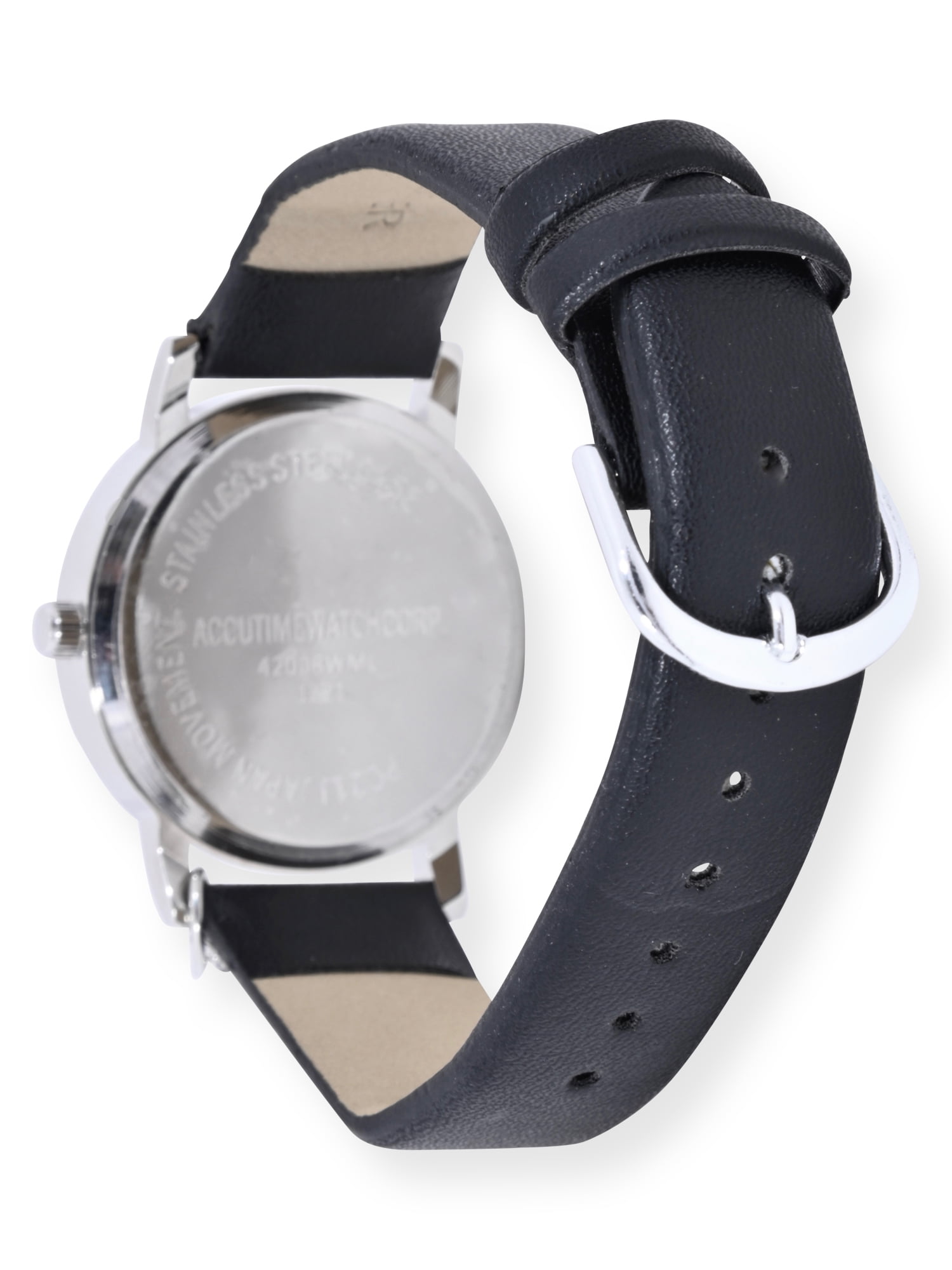 Time and Tru Adult Female Crystal Accent Silver Tone Watch with Heart Charm (42008WML) - Image 4