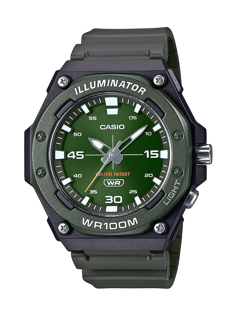 Casio Mens Analog 3-Hands Heavy Duty Wristwatch, Green