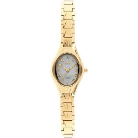 Elgin Women’s Gold-Tone Oval Analog Quartz Watch, Stainless Steel Bracelet Band, Jewelry Clasp Closure, Classic Dress Watch (EG9759)