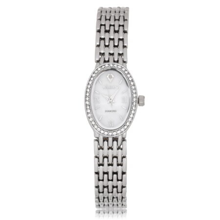 Elgin Women's Silver Tone Analog Quartz Watch with Mother of Pearl Dial and Czech Stones, Fashion Watch for Her (EG170024)