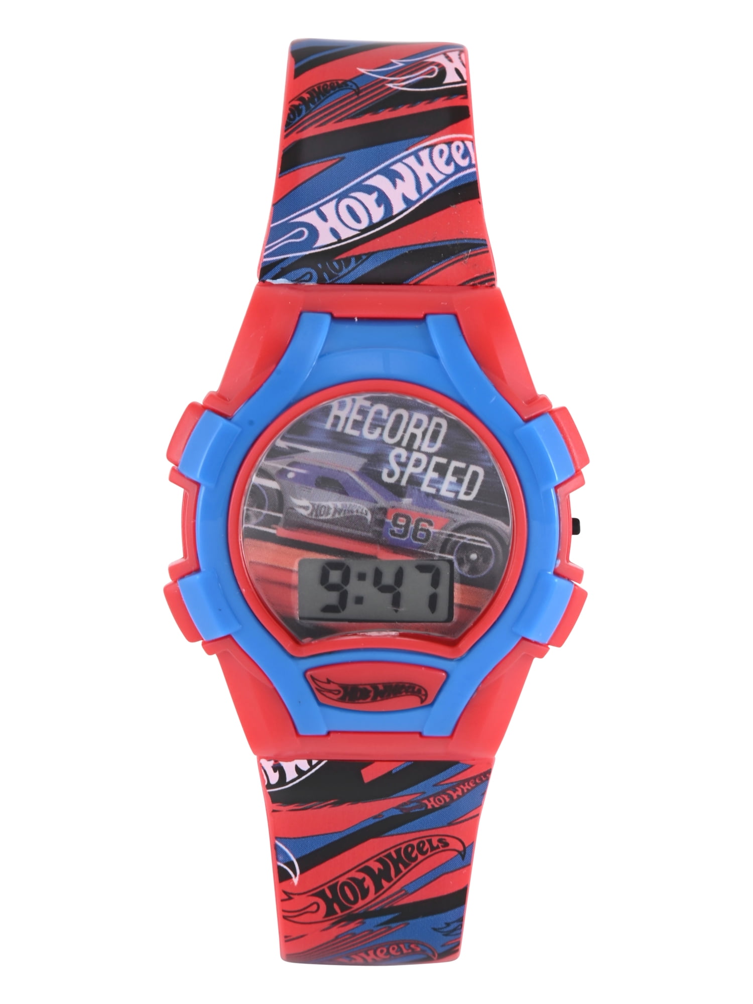 Mattel Hot Wheels Red Printed Silicone Strap Watch; HTW4013WM