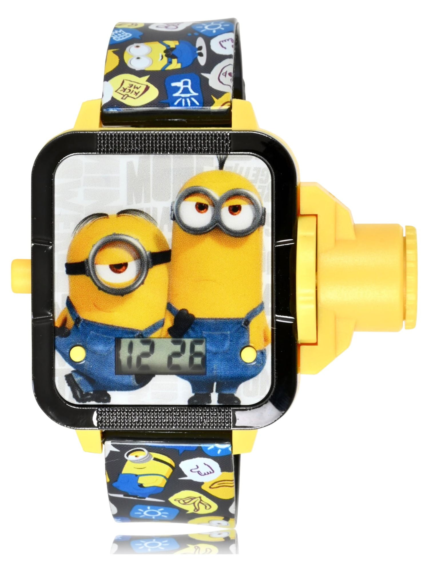 Illumination Despicable Me Minions Unisex Child Multicolor Case and Band LCD Projector Watch, DMF4059WM