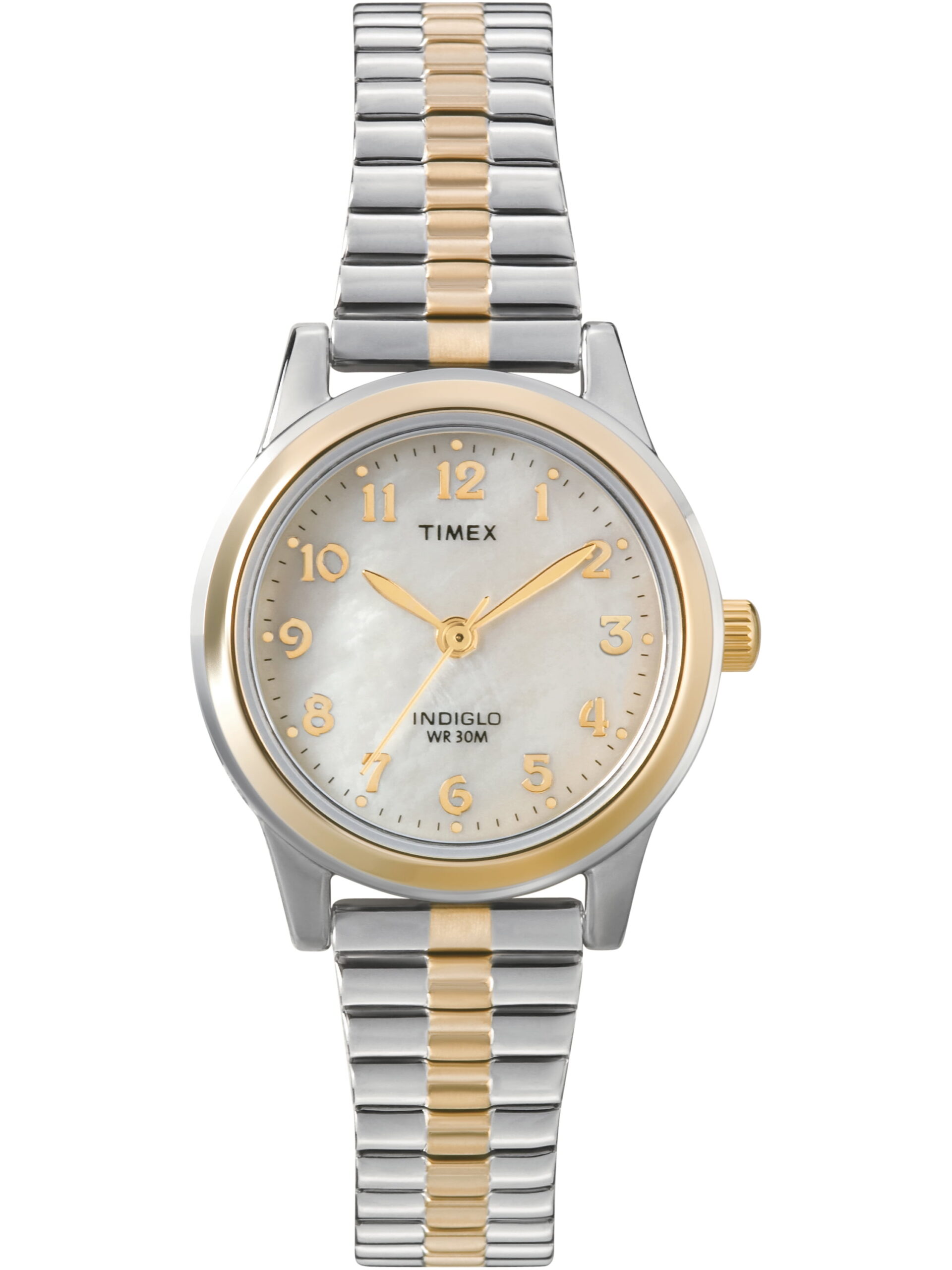 Timex Women's Essex Avenue Two-Tone/MOP 25mm Dress Watch, Expansion Band