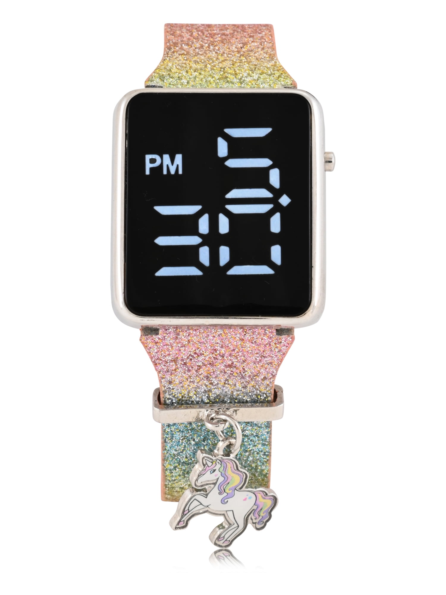 WN5002WM Wondernation Kids LED Watch with Glitter Strap and Sliding Unicorn Charm