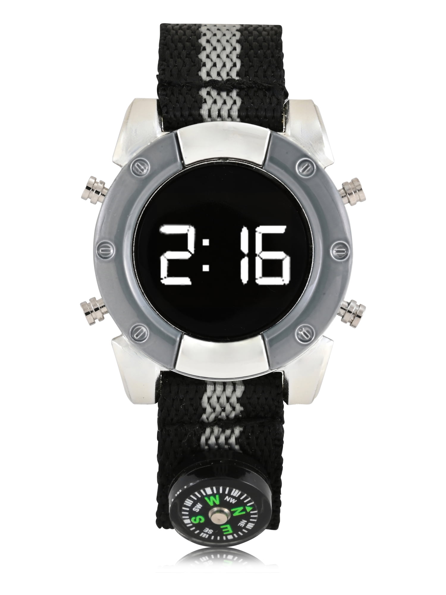 WN5026WM Wondernation Kids LED Watch with Nylon Strap w Compass