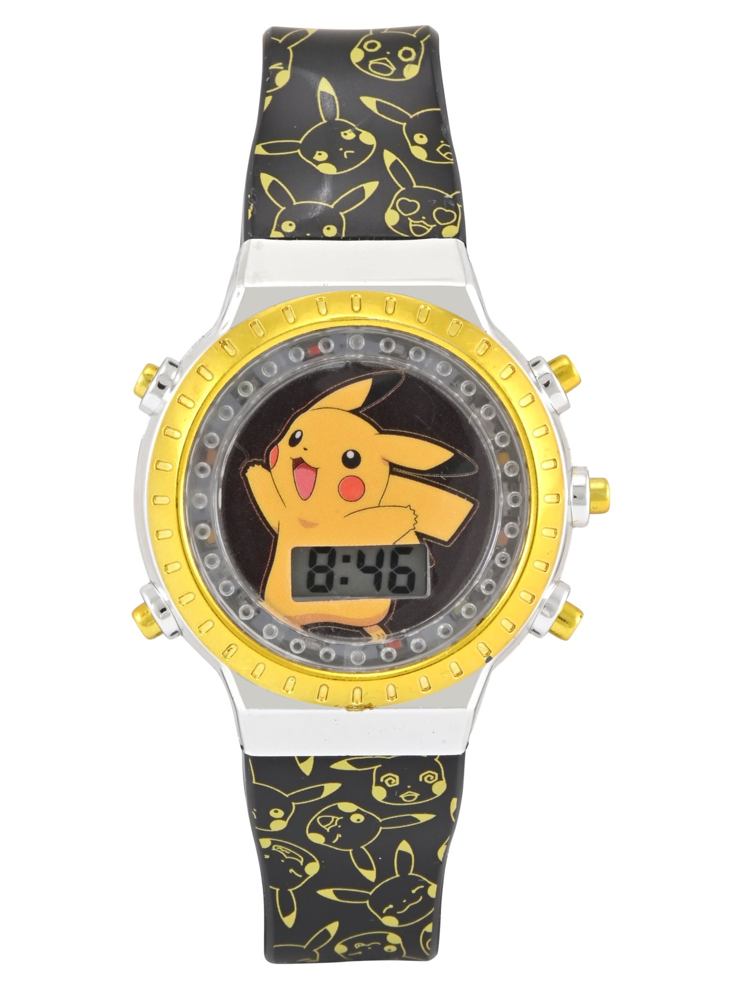 Pokémon Pikachu Unisex Child Yellow and Black LCD Flashing Bezel Watch, POK4258WM - Image 2