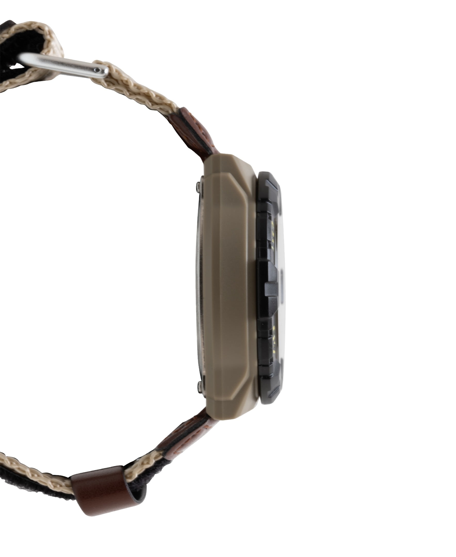 Casio Men's Large Dial Analog Sport Watch with Khaki Nylon Strap - Image 4