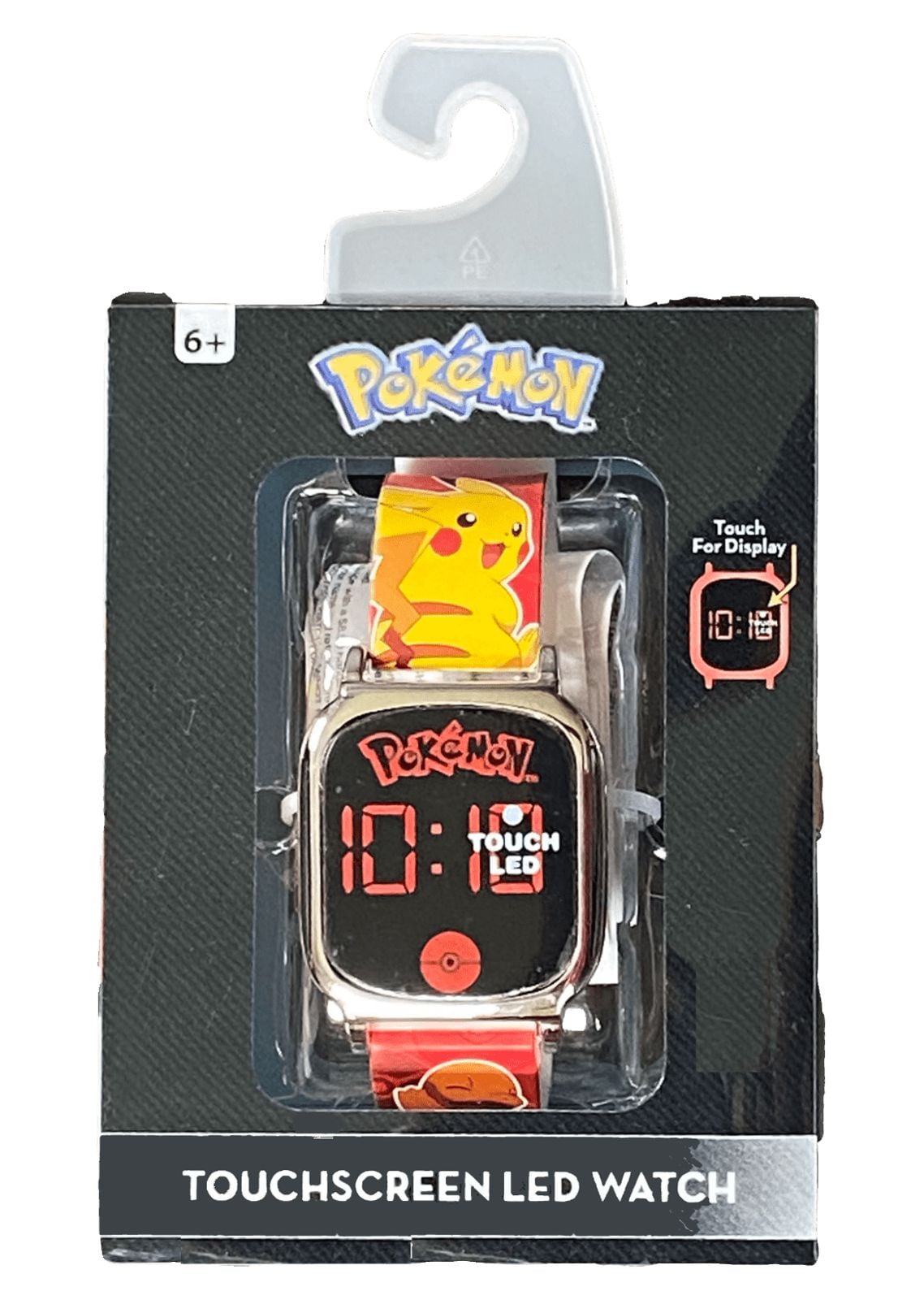 Pokémon Unisex Childrens LED Touch Screen Wristwatch with Metallic Silver Bezel and Silicone Strap (POK4255WM) - Image 3