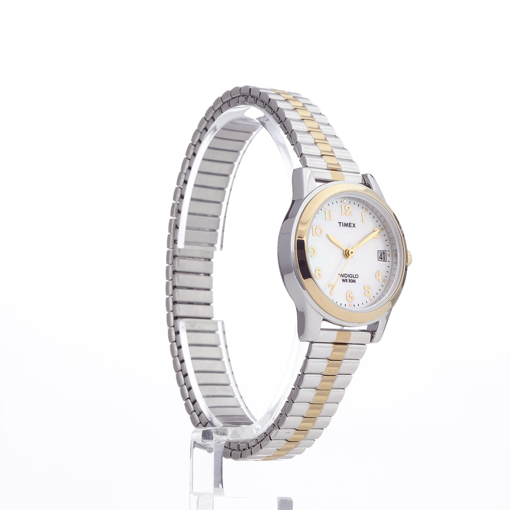 Timex Women's Essex Avenue Two-Tone/MOP 25mm Dress Watch, Expansion Band - Image 5