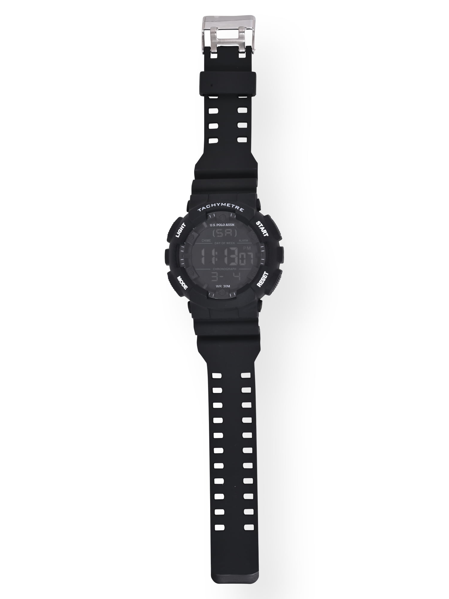 U.S. Polo Assn. Adult Male Black Digital Tachymeter Watch (USC90071WM) - Image 2