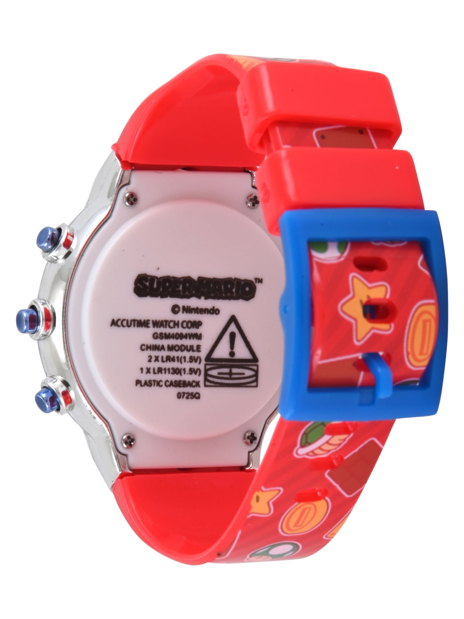 Nintendo Super Mario Brothers Featuring Mario and Luigi Unisex Child Red and Blue LCD Watch, GSM4094WM - Image 3
