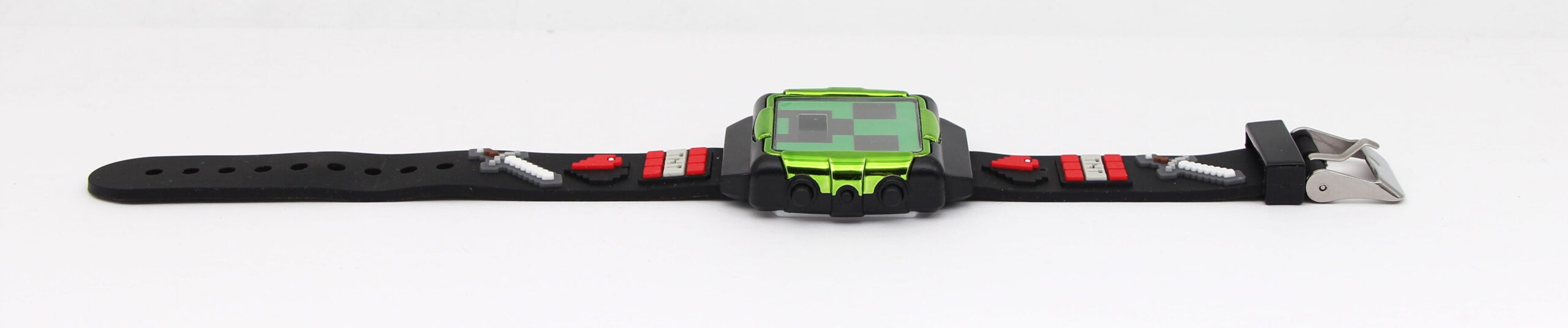 Minecraft Children's Unisex Black Silicone Wristwatch with Flashing Metallic Case, MIN4069WM - Image 6