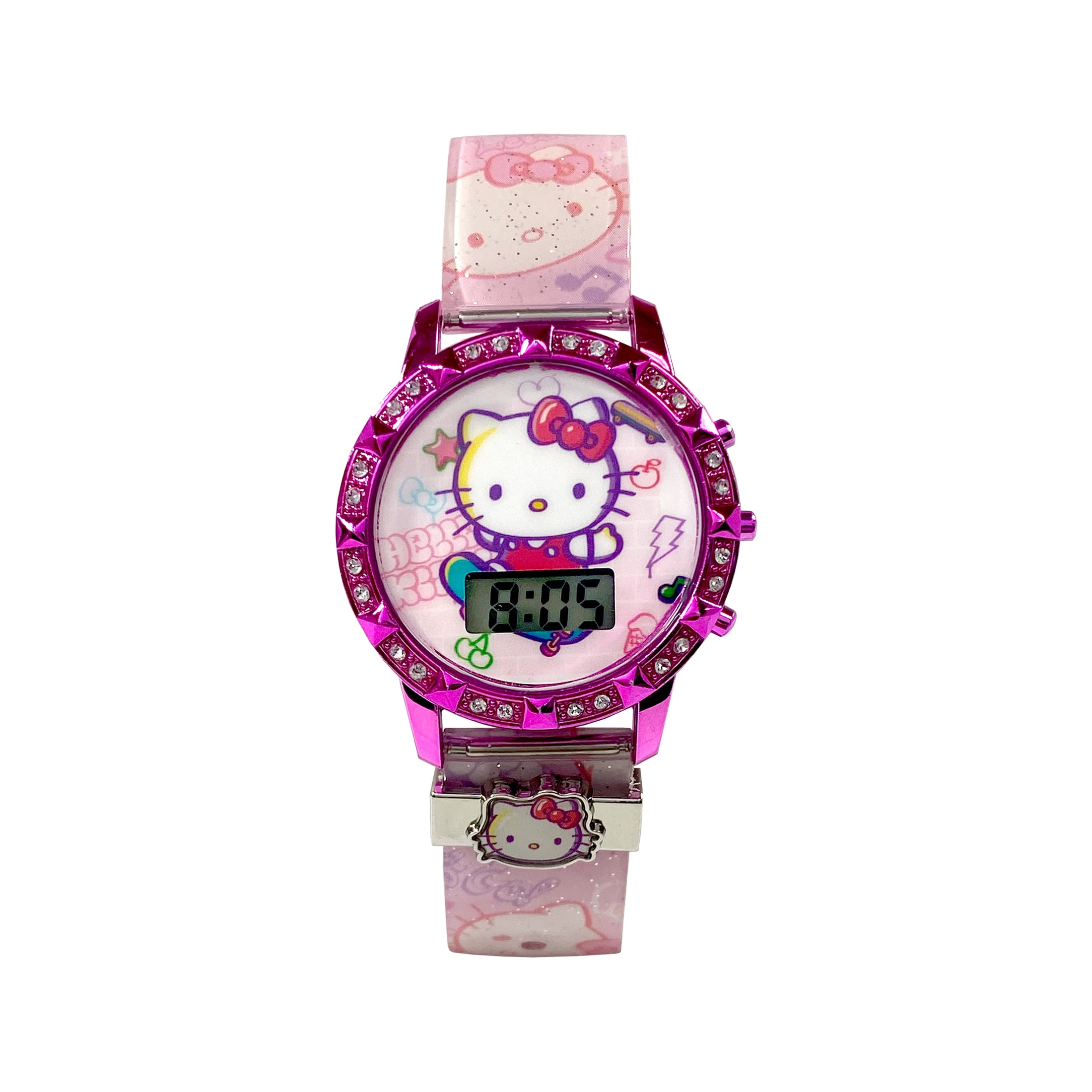 Hello Kitty Female Child Pink and Purple 3pc LCD Watch and Bracelet Set, HK40069WM - Image 6